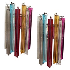 Pair of Bold Colorful Murano Wall Sconces