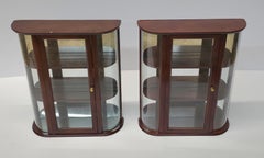 Pair of Bombay Company Stained Fruitwood Wall Cabinets