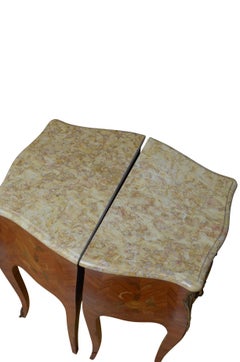 Pair of Bombe Bedside Chests in Tulipwood