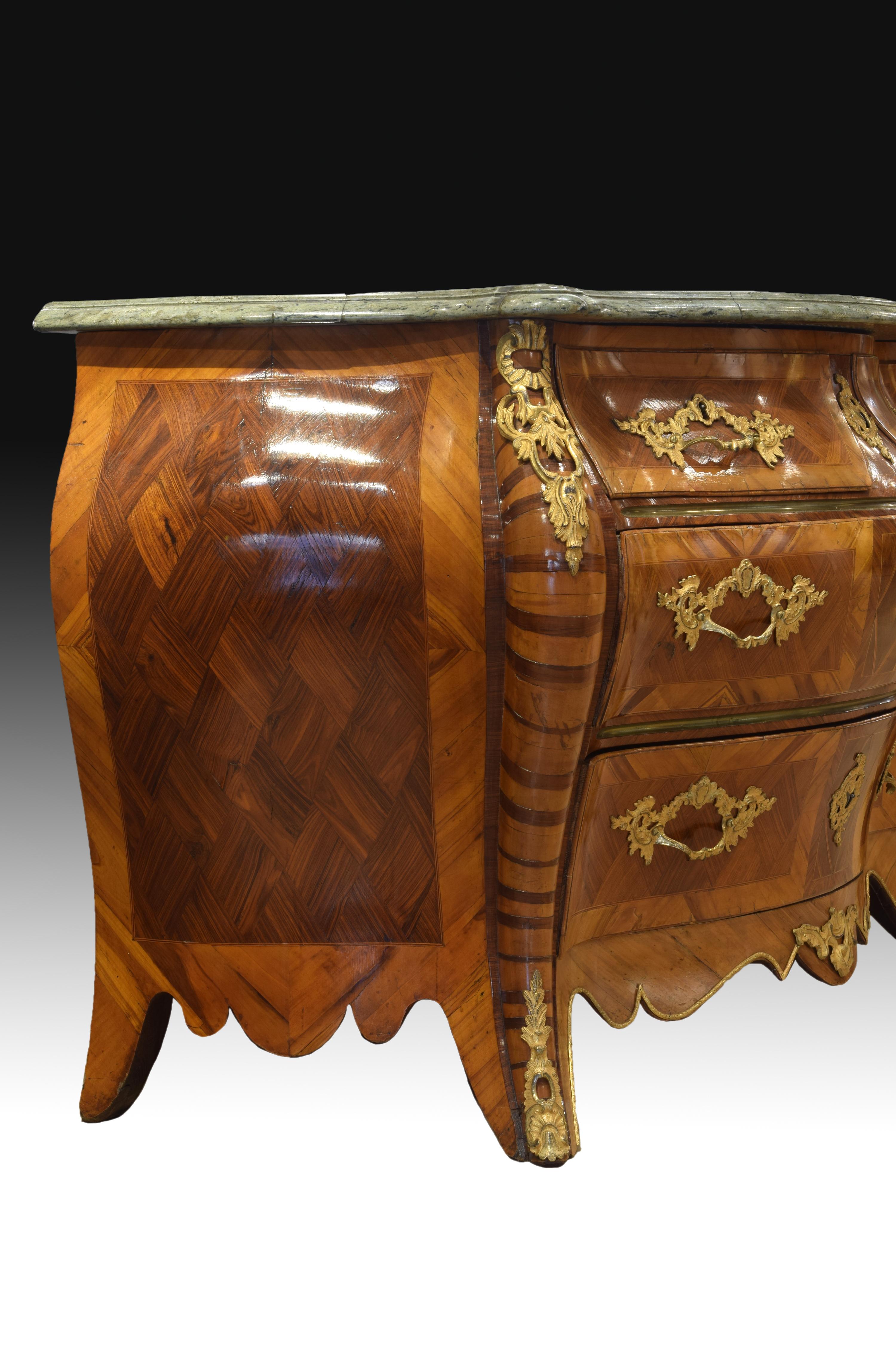 Pair of Bombe Commodes, Wood, Marble, Bronze, Sweden, 18th Century 6