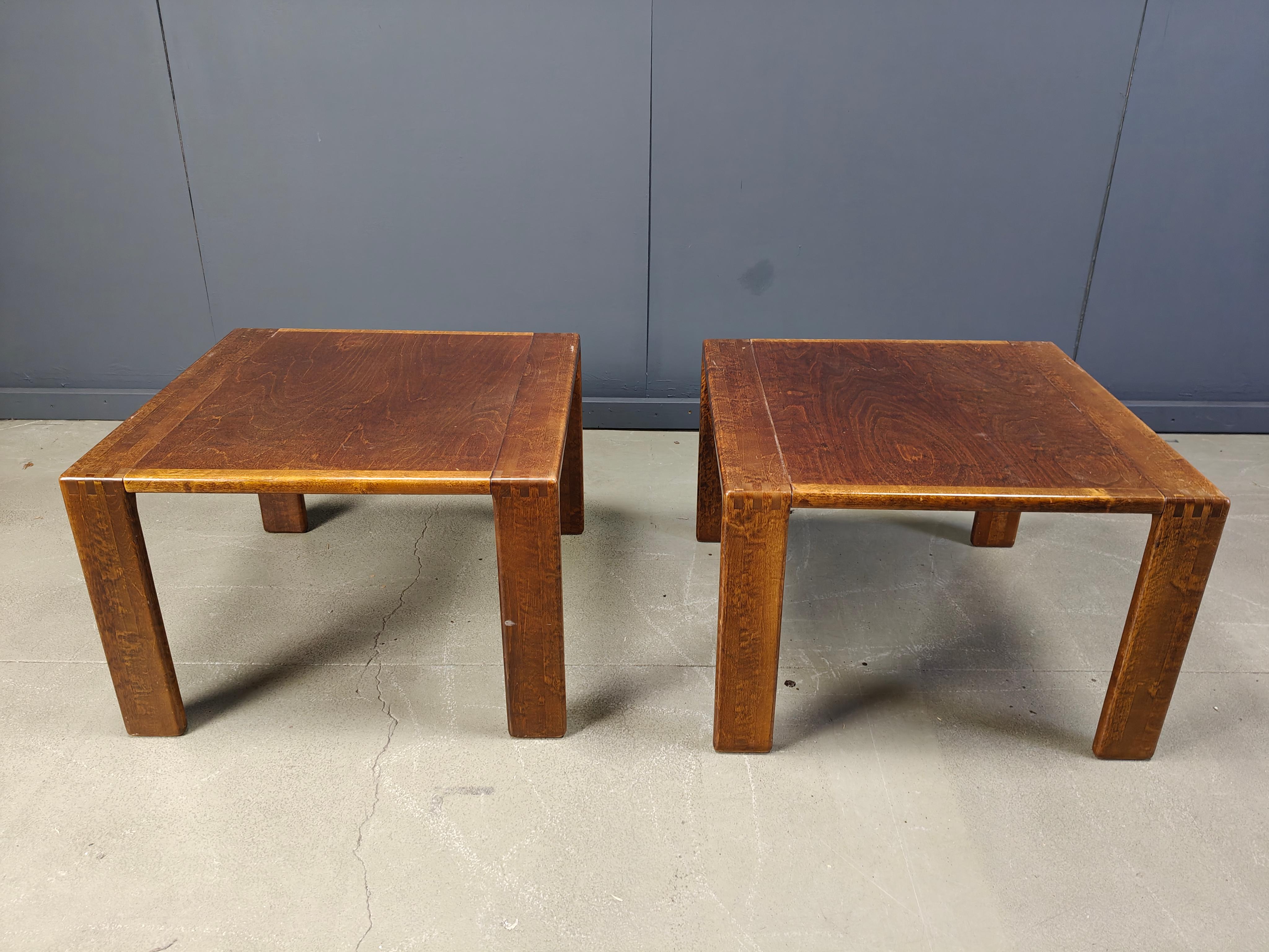 Chêne Paire de tables basses Bonanza par Asko, Finlande, années 1960 en vente