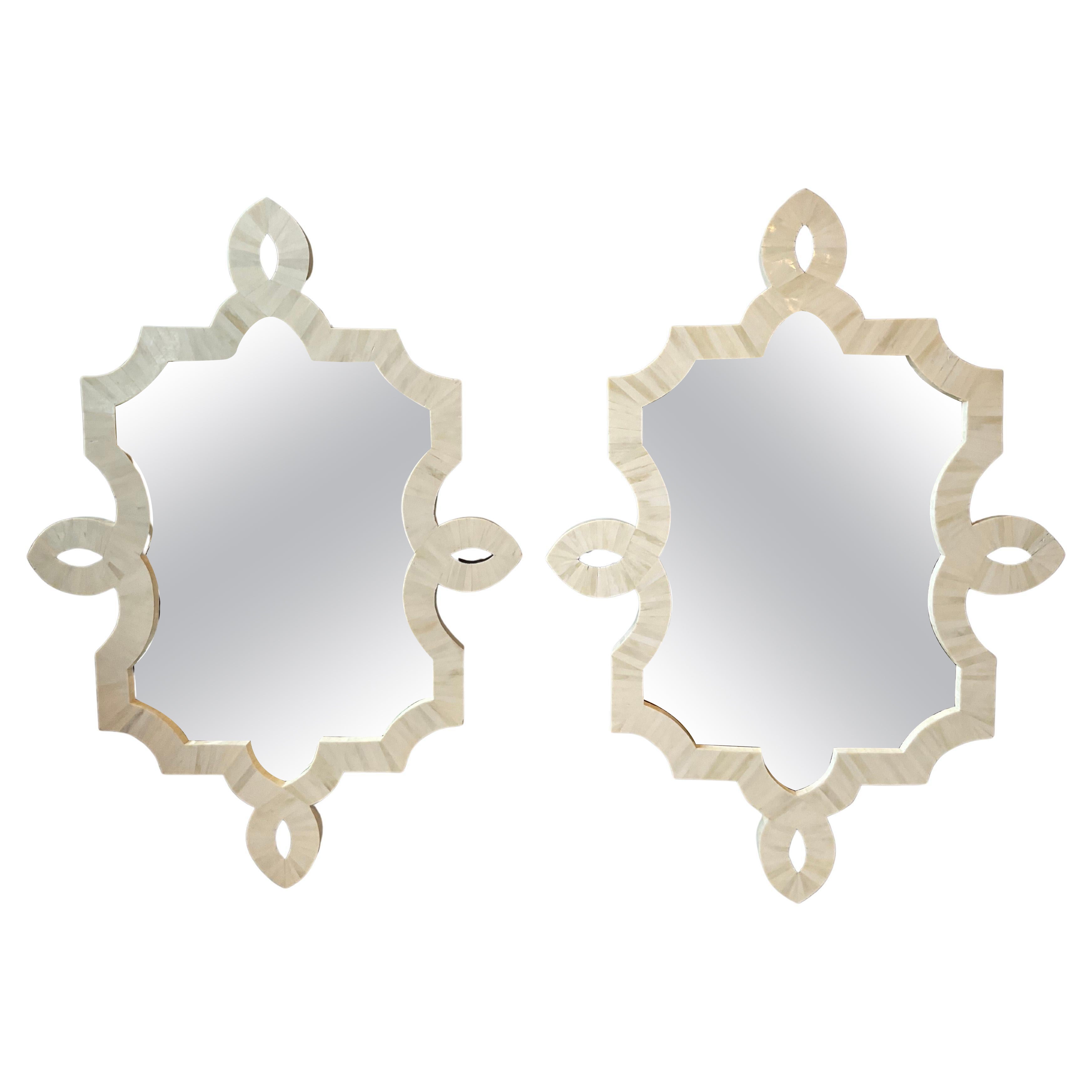 Pair Of Bone Mirrors For Sale