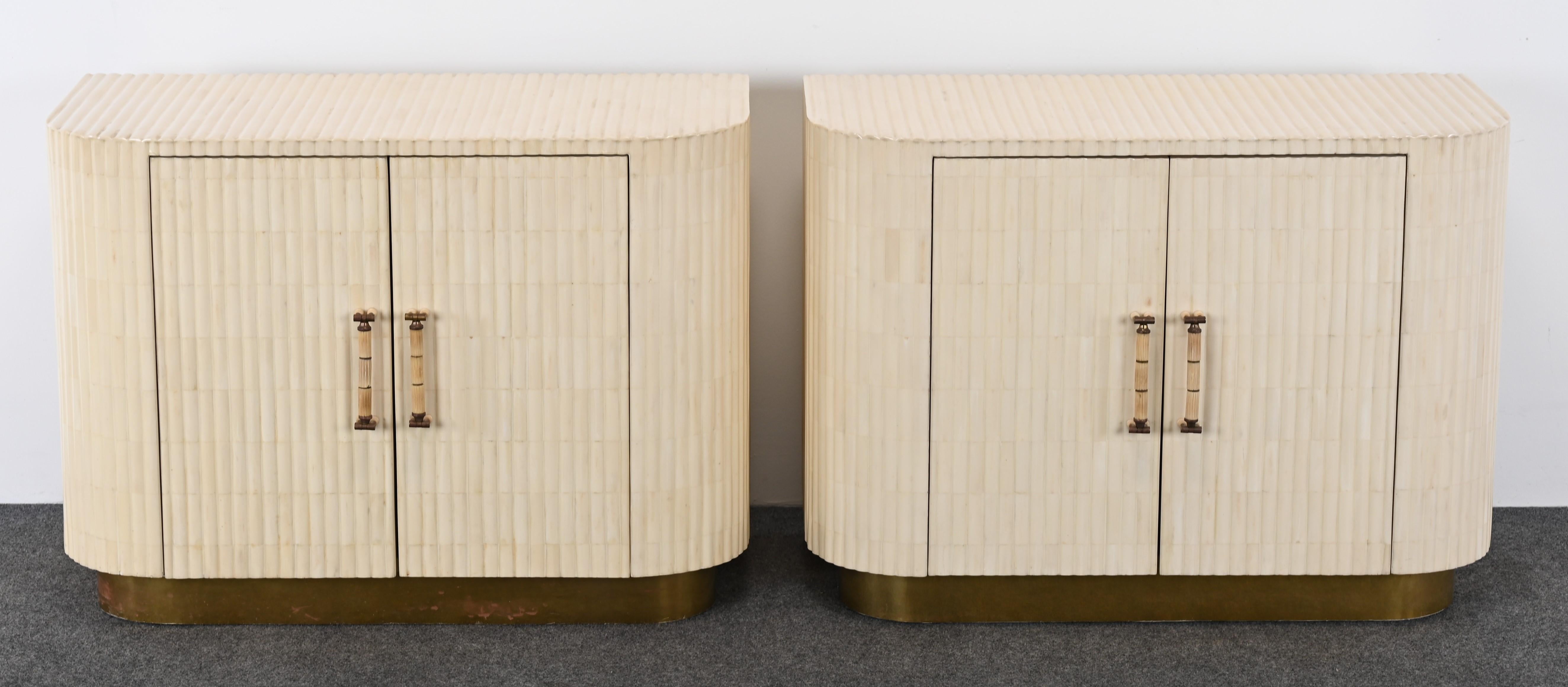 Mid-Century Modern Pair of Bone Night Stands by Enrique Garcel, 1980s