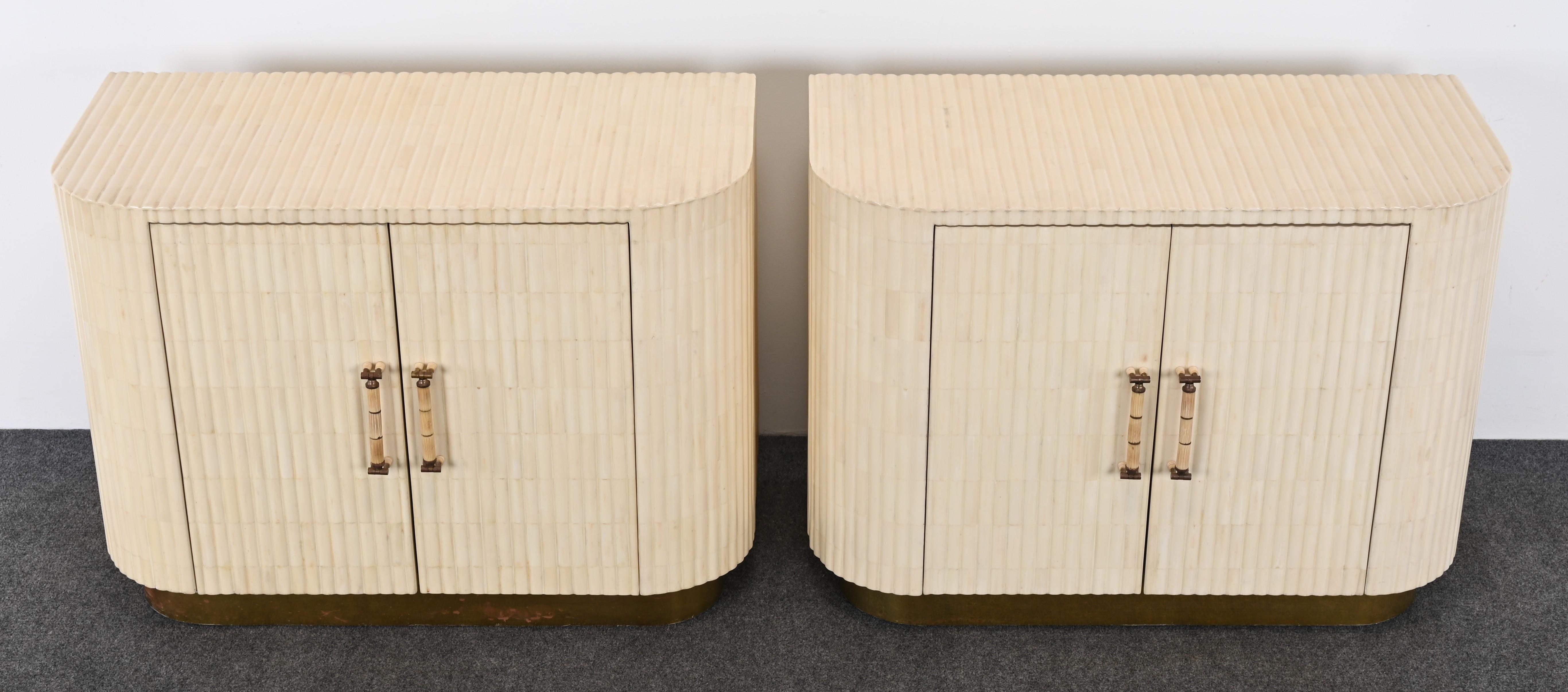 Colombian Pair of Bone Night Stands by Enrique Garcel, 1980s