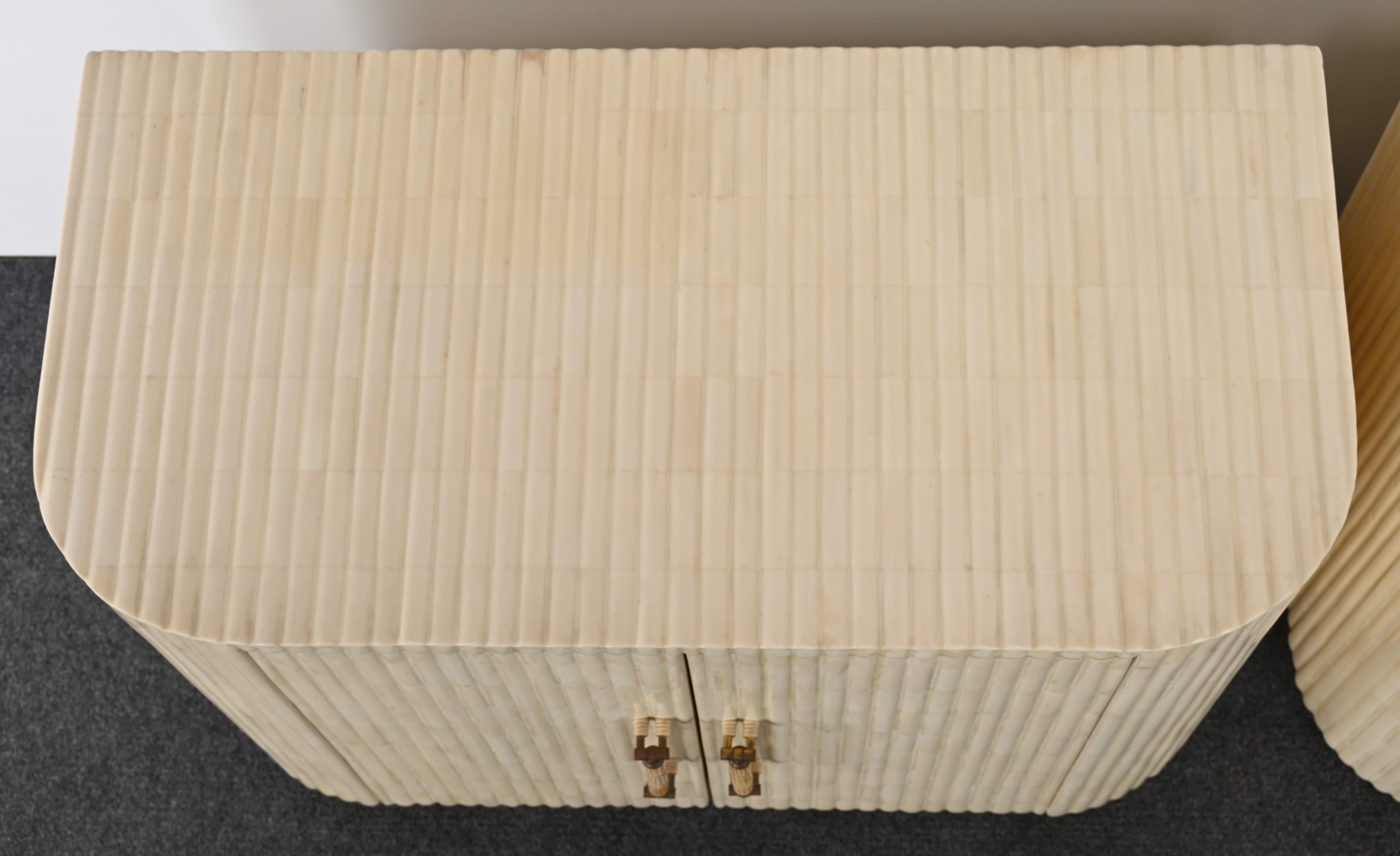 Late 20th Century Pair of Bone Night Stands by Enrique Garcel, 1980s