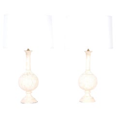 Vintage Pair of Bone Table Lamps