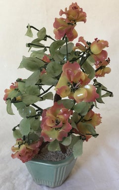 Mid-Century Modern Pair of Bonsai Planters, Art Glass and Ceramic