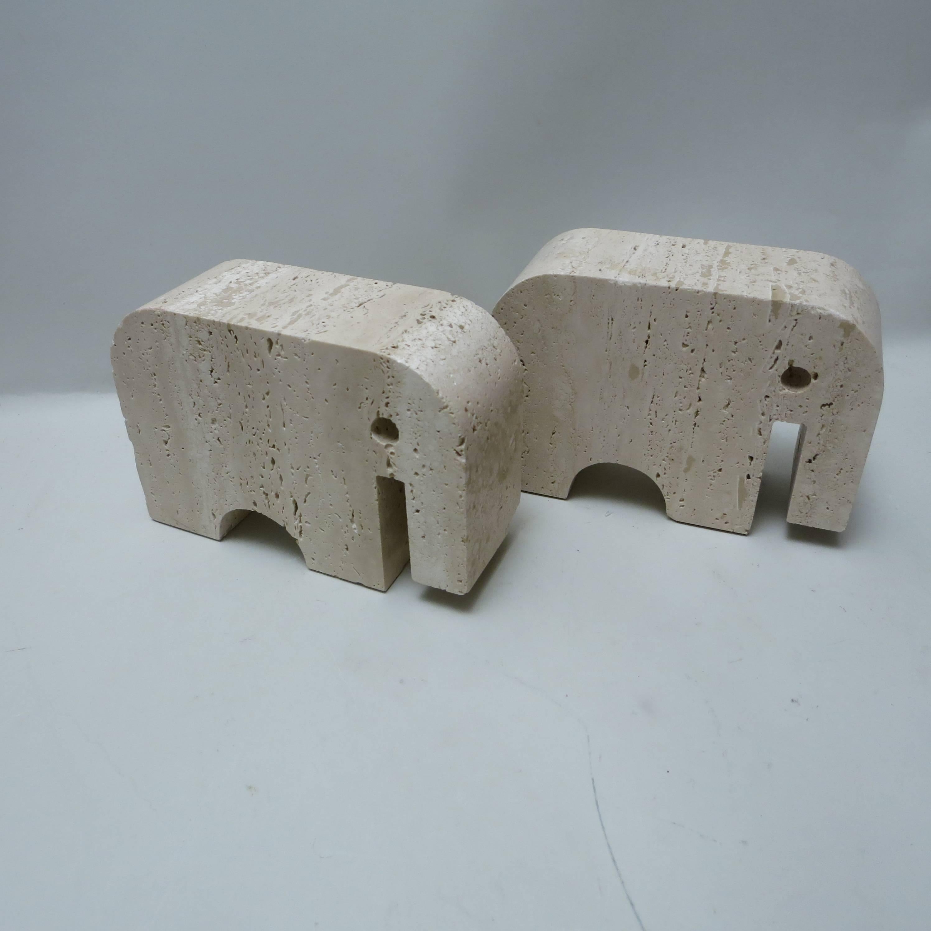 Mid-Century Modern Pair of Bookends Elephants Fratelli Mannelli, 1970
