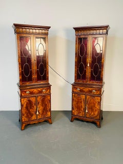 Theodore Alexander Althorp Collection Bookcases, Pair, Mahogany, Showcase