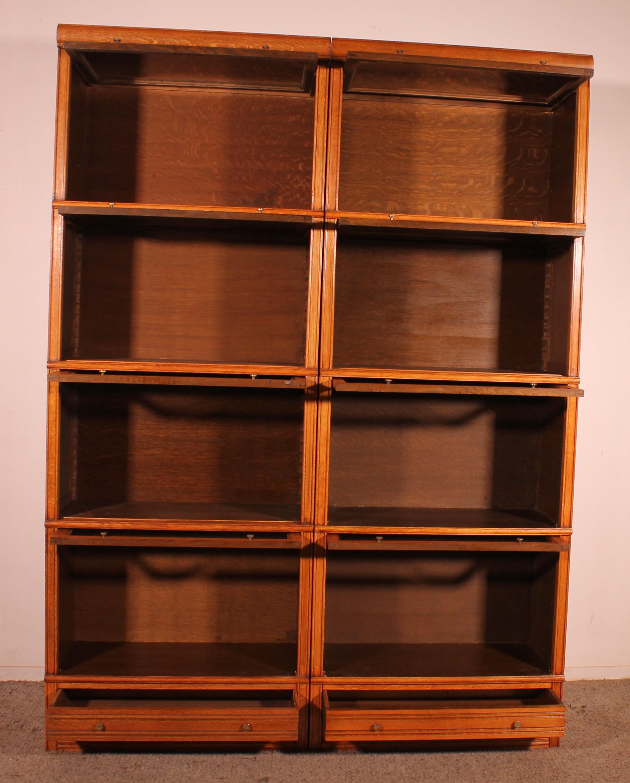 20th Century Pair Of Bookcases Called Stacking Bookcase In Light Oak