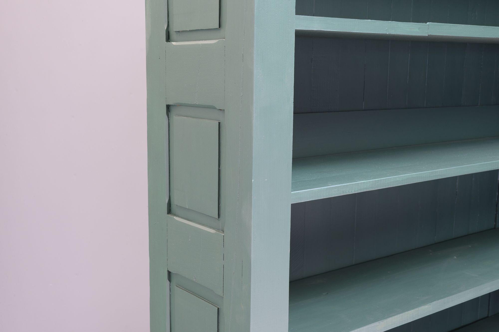 Pair of open bookcases in later painted finish. Circa 1970
H 214cm x W 130cm x D 37/27cm