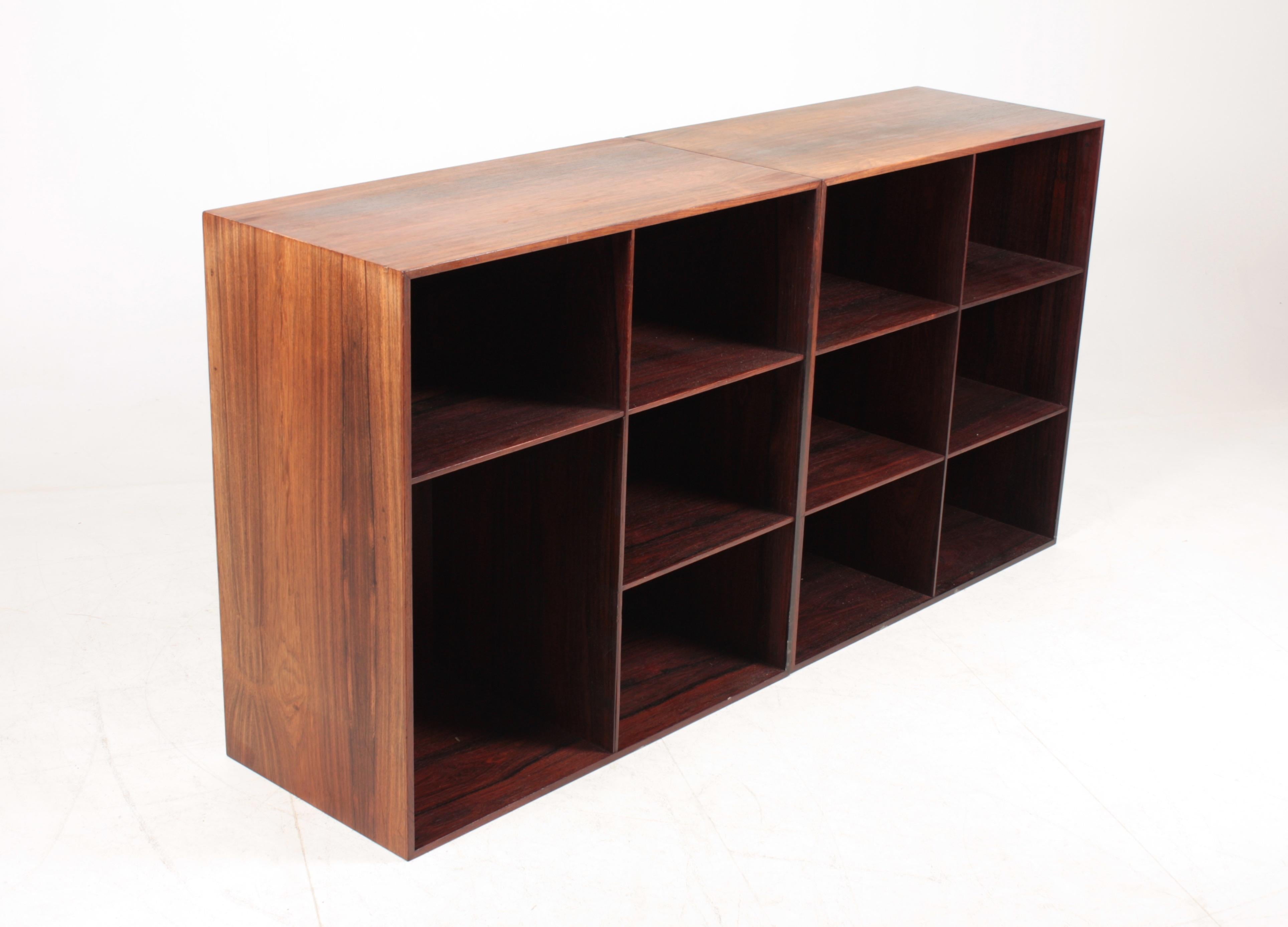 Scandinavian Modern Pair of Bookcases in Rosewood by Mogens Koch, Danish Design, Mid-Century, 1950s For Sale