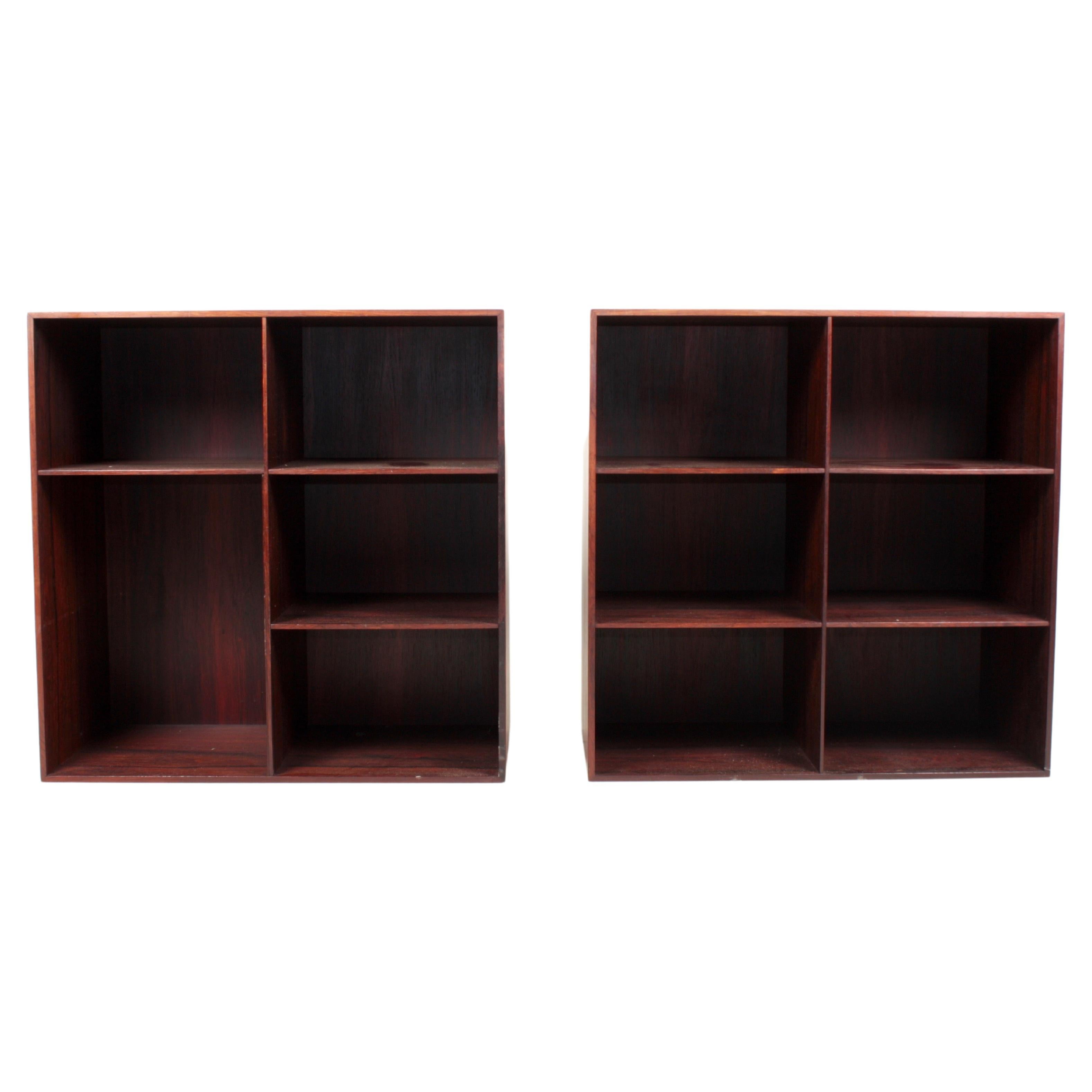Pair of Bookcases in Rosewood by Mogens Koch, Danish Design, Mid-Century, 1950s