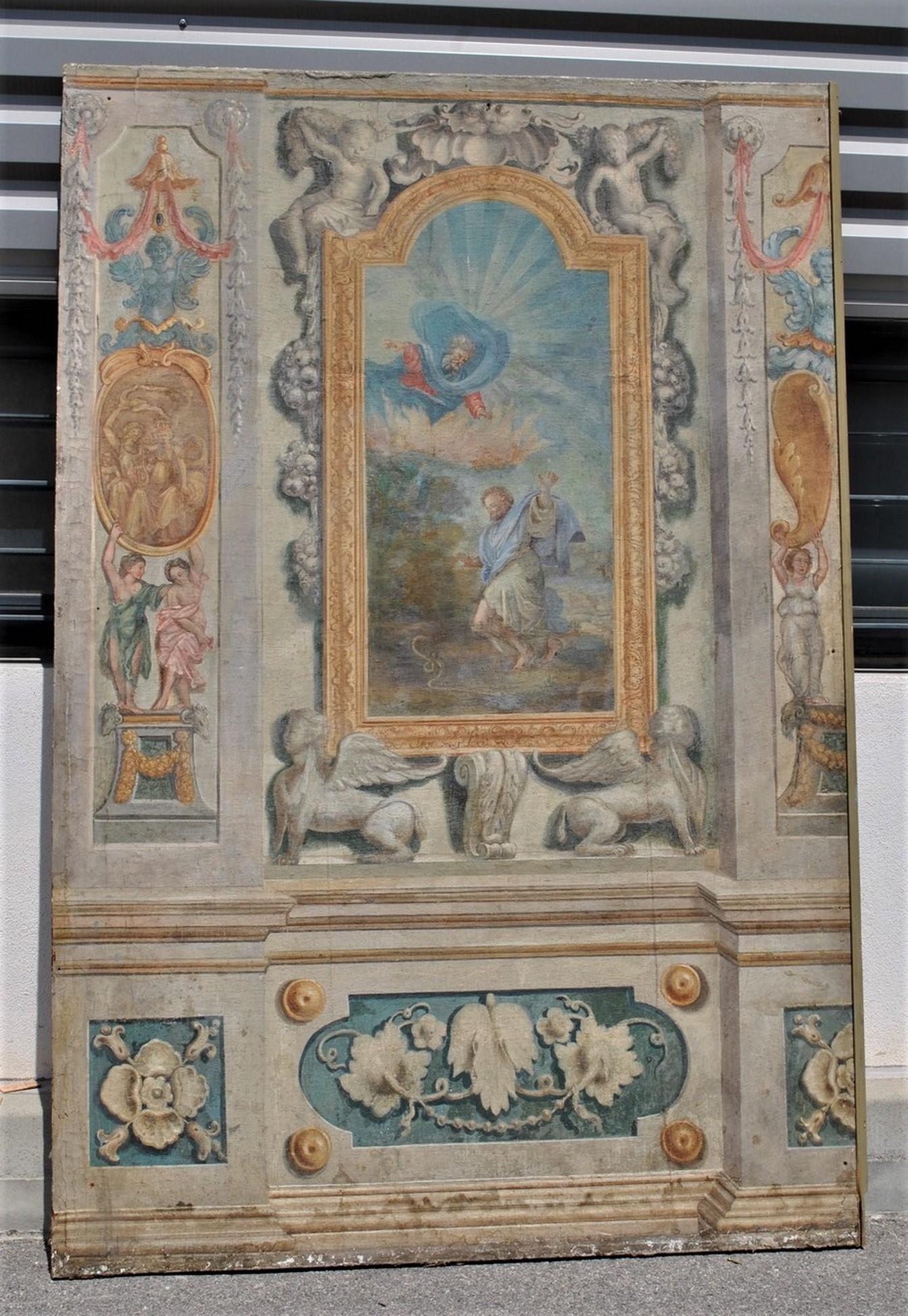 Paire de bibliothèques avec panneaux peints du 17ème siècle en vente 10