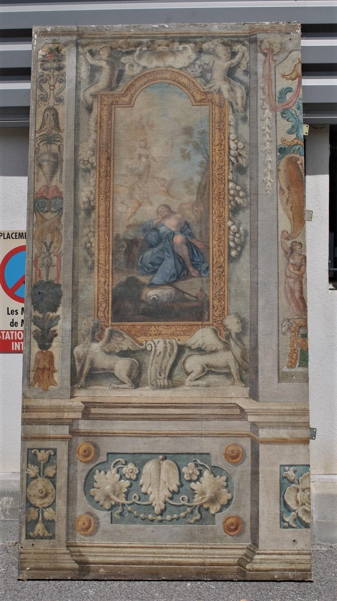 Paire de bibliothèques avec panneaux peints du 17ème siècle en vente 11