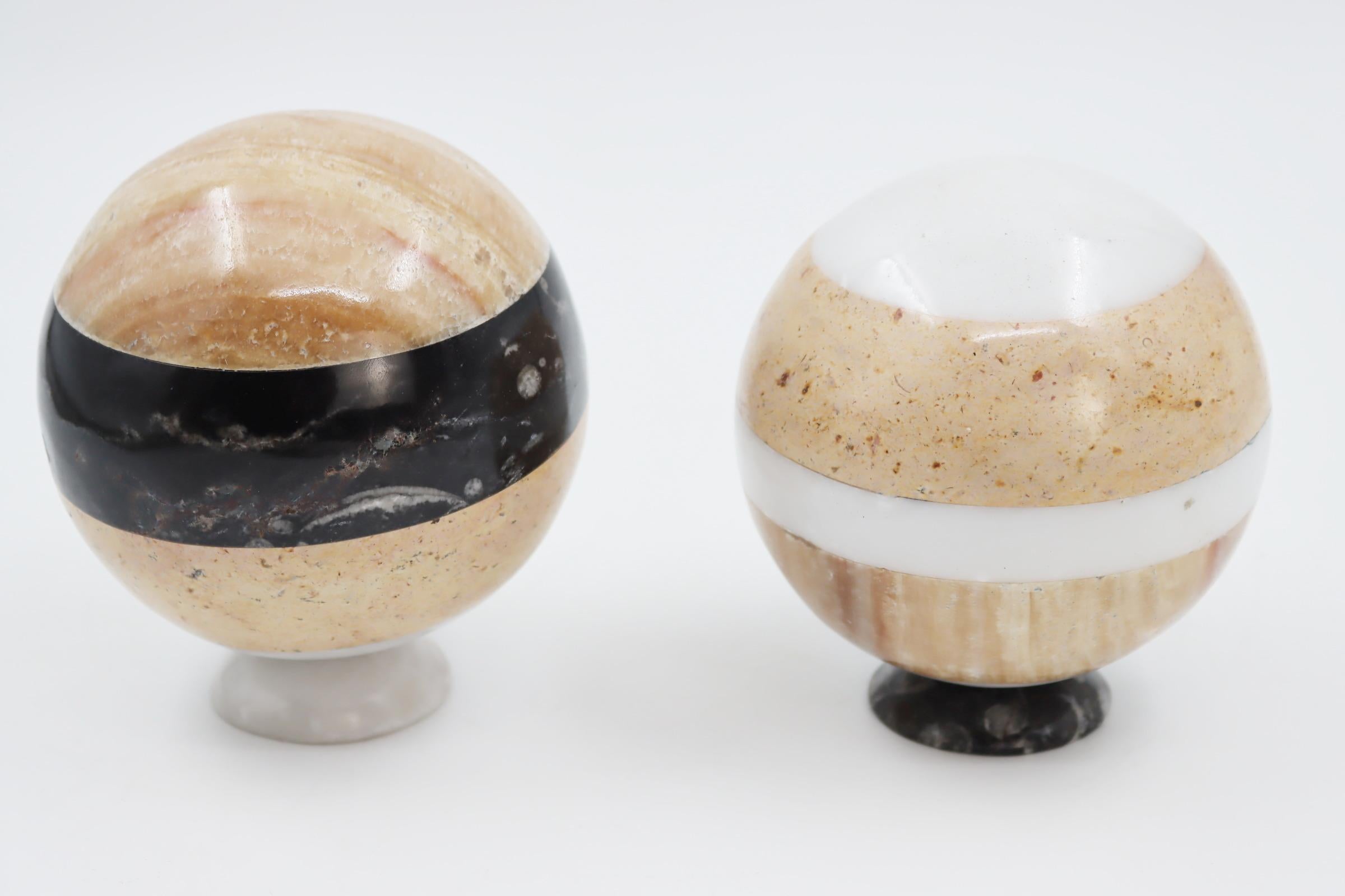 Marble Pair of Bookends Balls, 20th Century For Sale