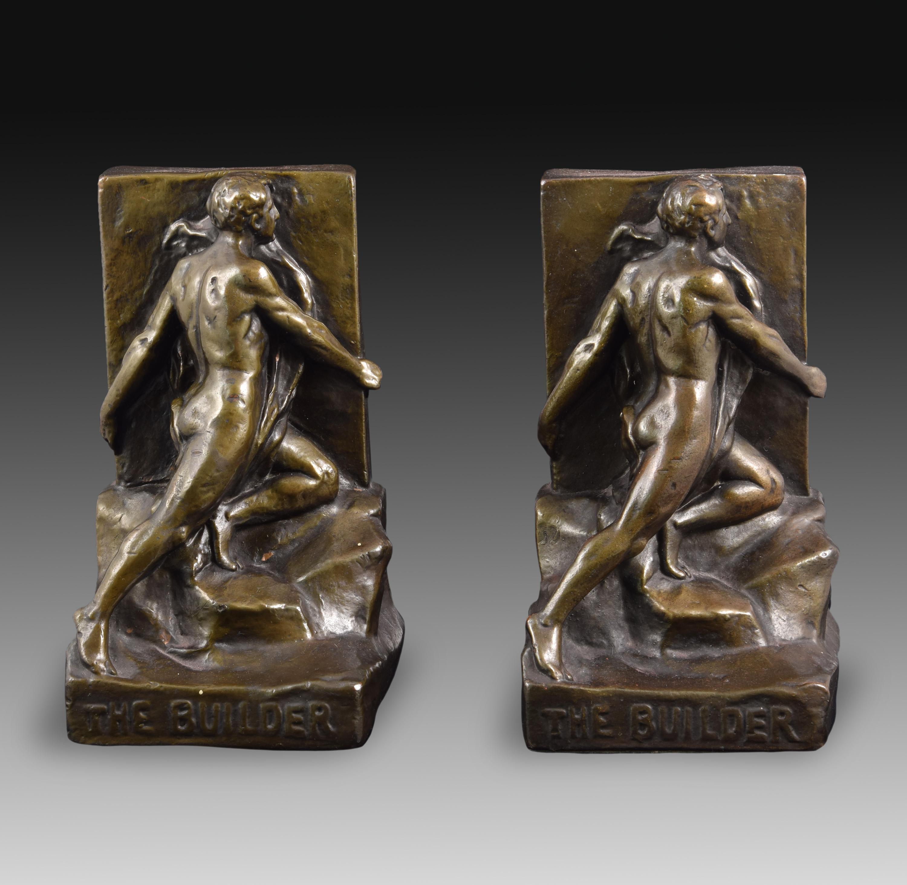 Pair of Bookends, Bronze, circa 1920s 1