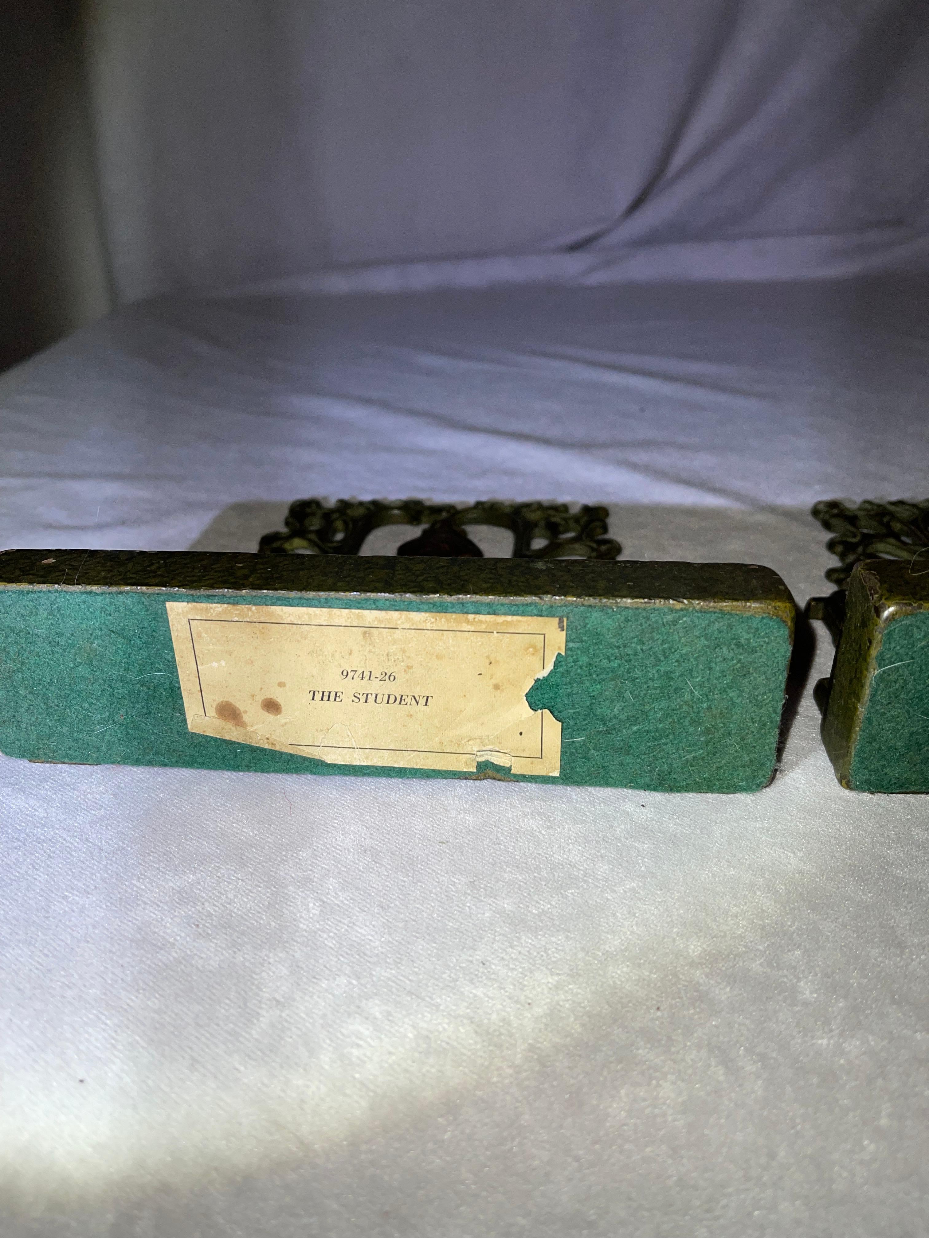 American Pair of Bookends by Judd Co. w/ Factory Label 