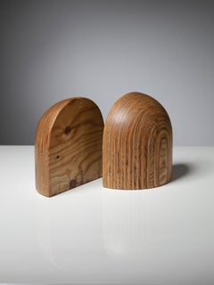 Rare Set of Two Wood Bookends by Pino Pedano, Italy, 1980s