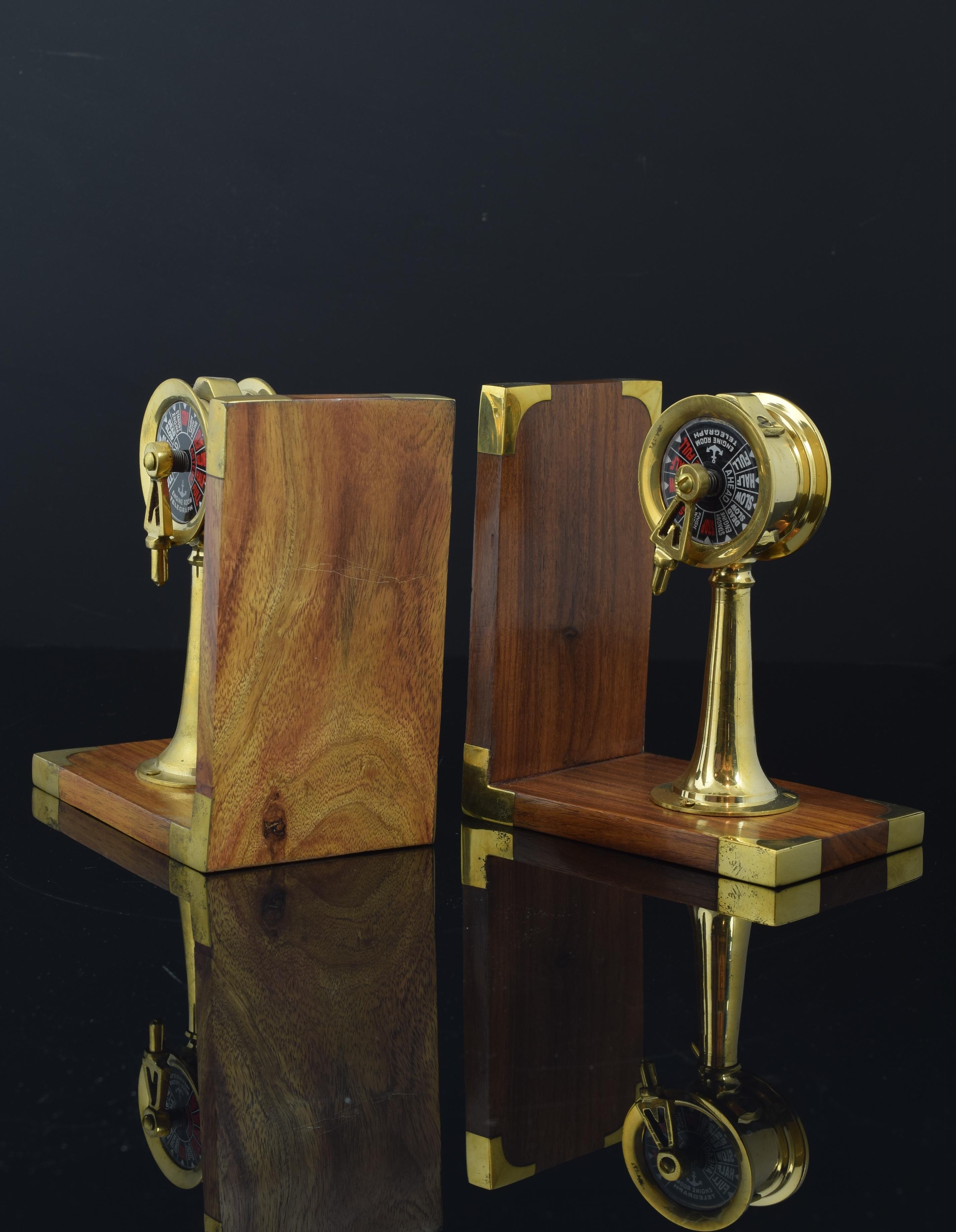 Other Pair of Bookends, Metal and Wood For Sale