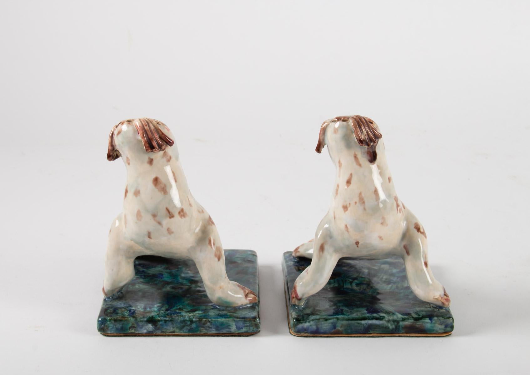 Mid-Century Modern Pair of Bookends, Seal, Ceramic, 1950 For Sale