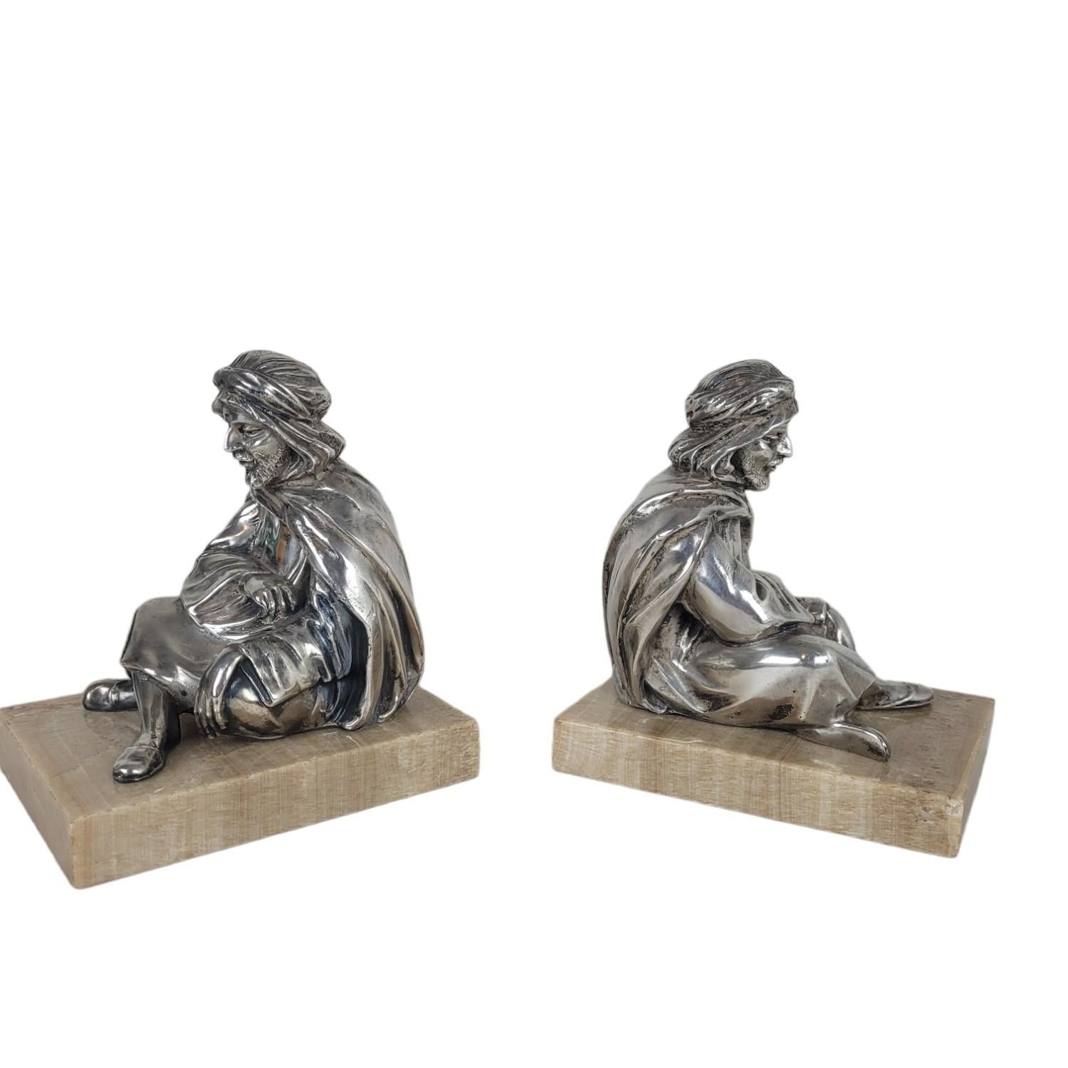 Pair Of Bookends, Seated Orientals, 20th Century For Sale 5