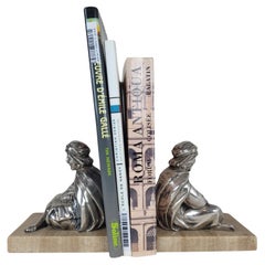 Pair Of Bookends, Seated Orientals, 20th Century