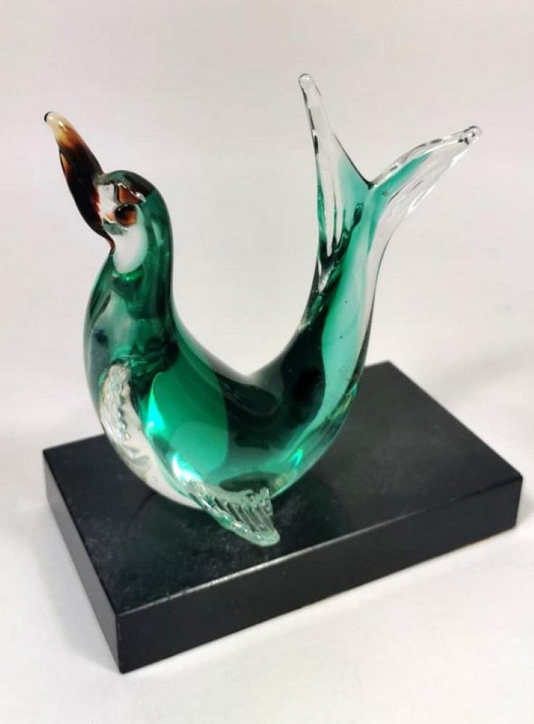 Murano Glass Italian Pair of Bookends with Birds, Italy 5