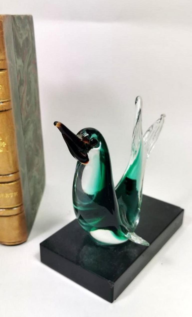 Murano Glass Italian Pair of Bookends with Birds, Italy 6