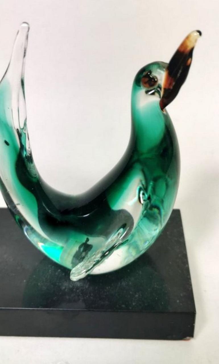 Murano Glass Italian Pair of Bookends with Birds, Italy 3