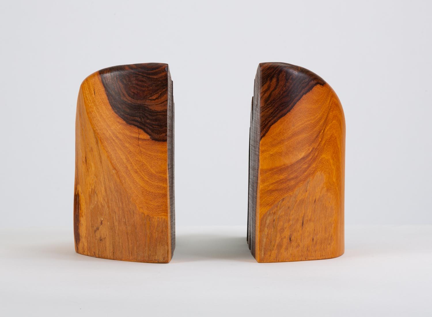 20th Century Pair of Bookends with Sapwood Figuring by Don Shoemaker for Señal