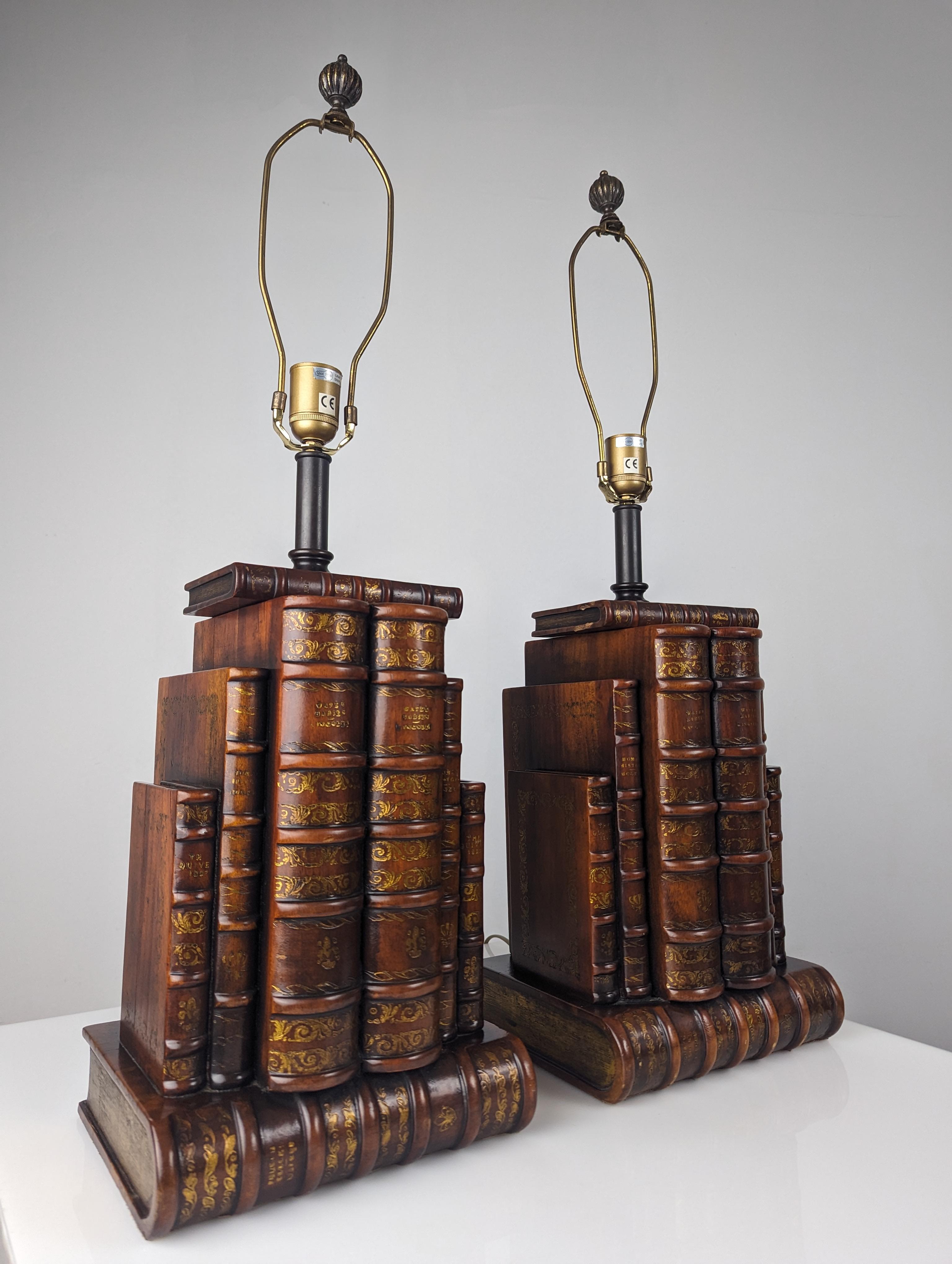Pair of Books lamps by Theodore Alexander For Sale 7