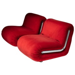 Pair of "Boomerang" Easy Chairs by Rodolfo Bonetto for Flexform