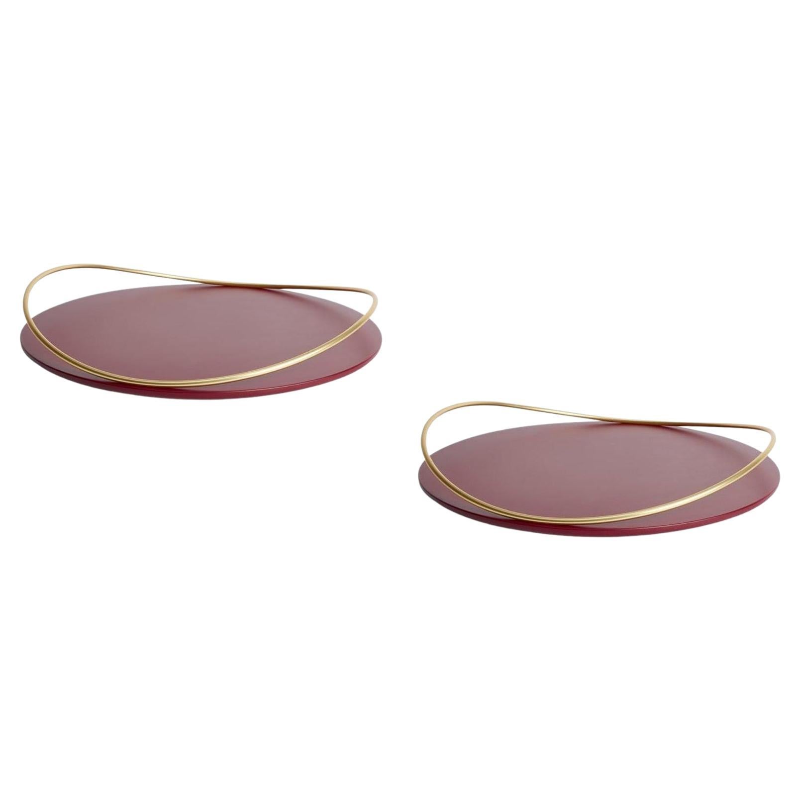Pair of Bordeaux Touché E Trays by Mason Editions For Sale