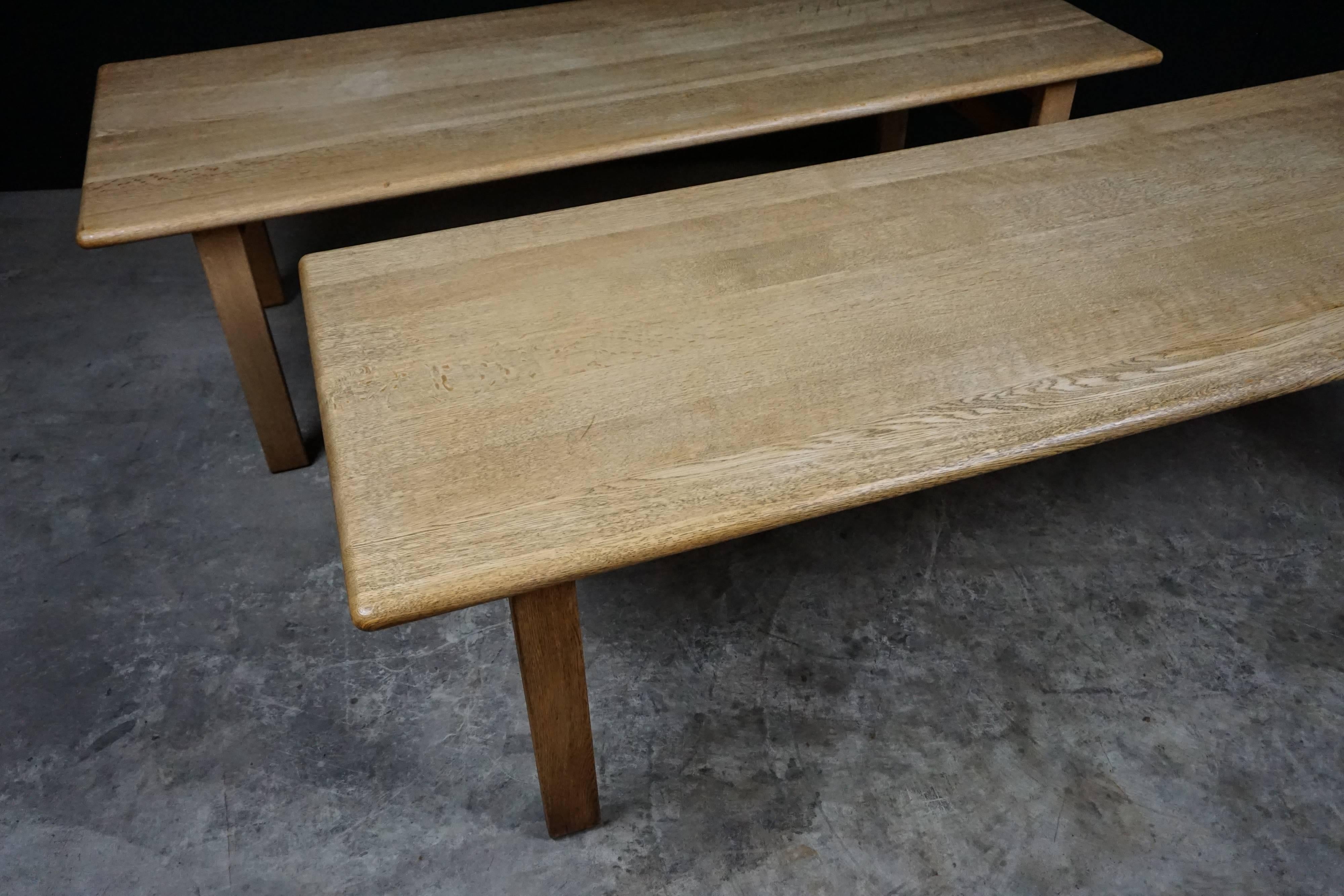 Late 20th Century Pair of Borge Mogensen Coffee Table in Solid Oak from Denmark, circa 1970
