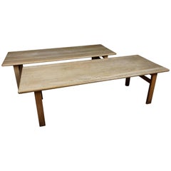 Pair of Borge Mogensen Coffee Table in Solid Oak from Denmark, circa 1970