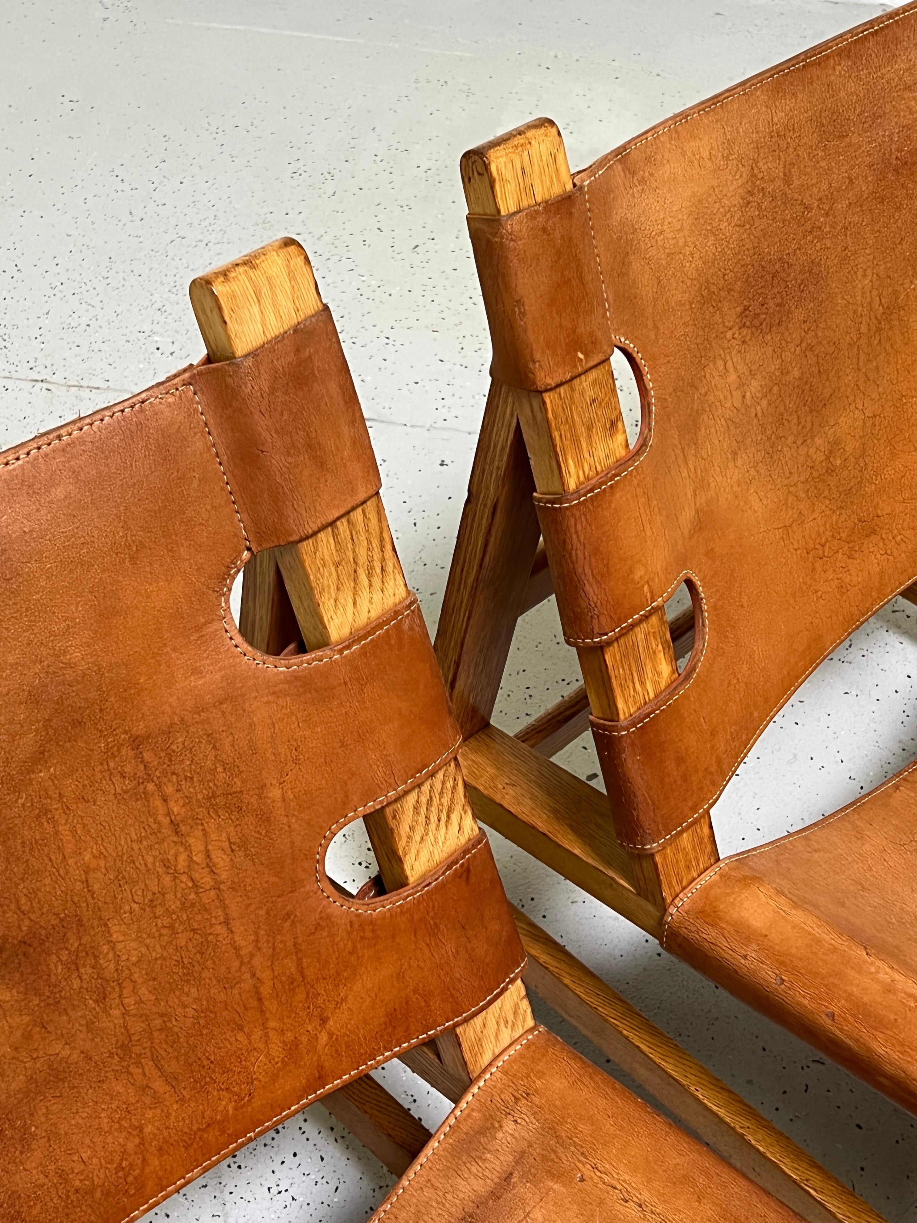 Pair of Borge Mogensen Patinated Leather Lounge Chairs  10