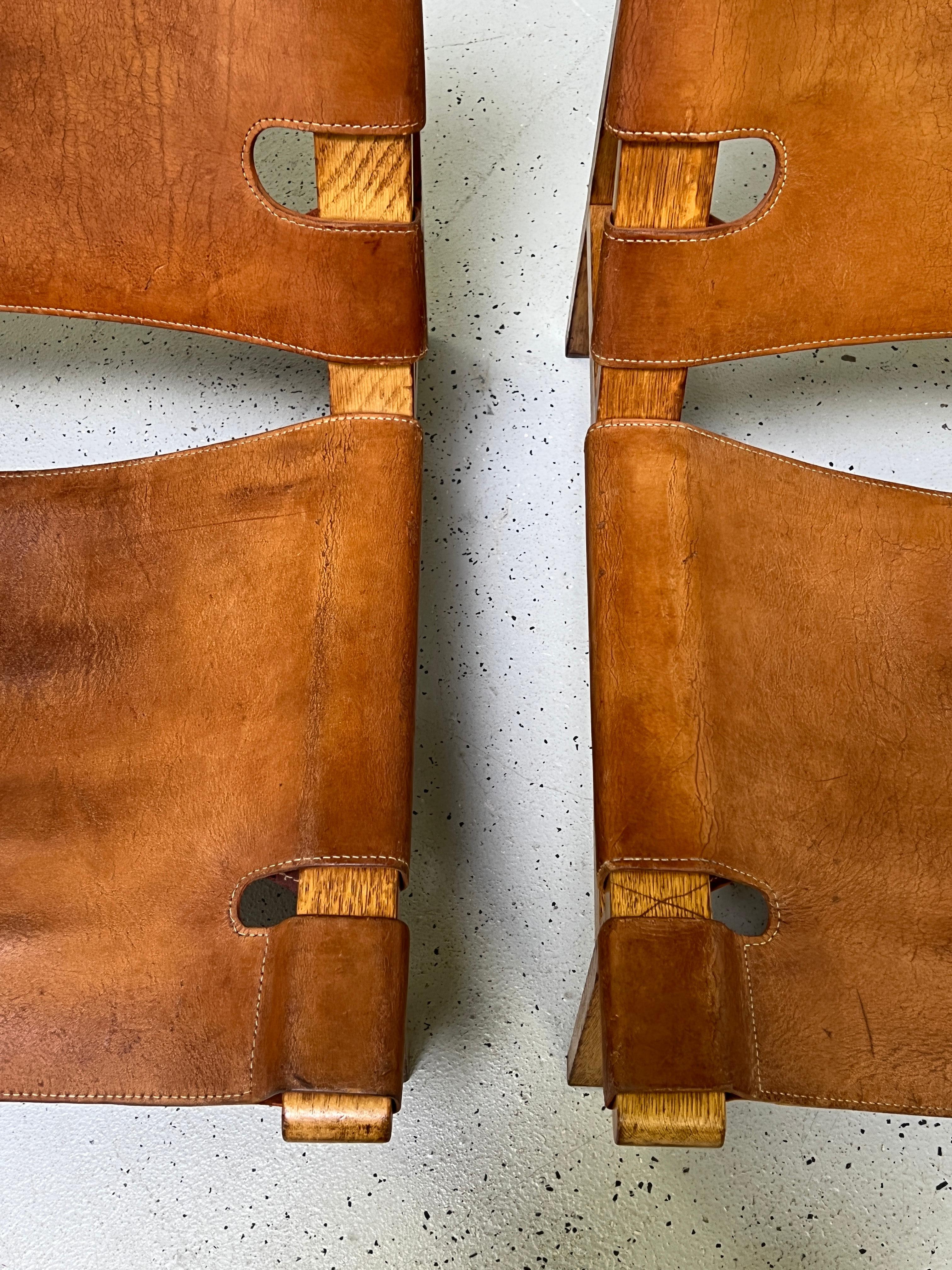 Pair of Borge Mogensen Patinated Leather Lounge Chairs  11