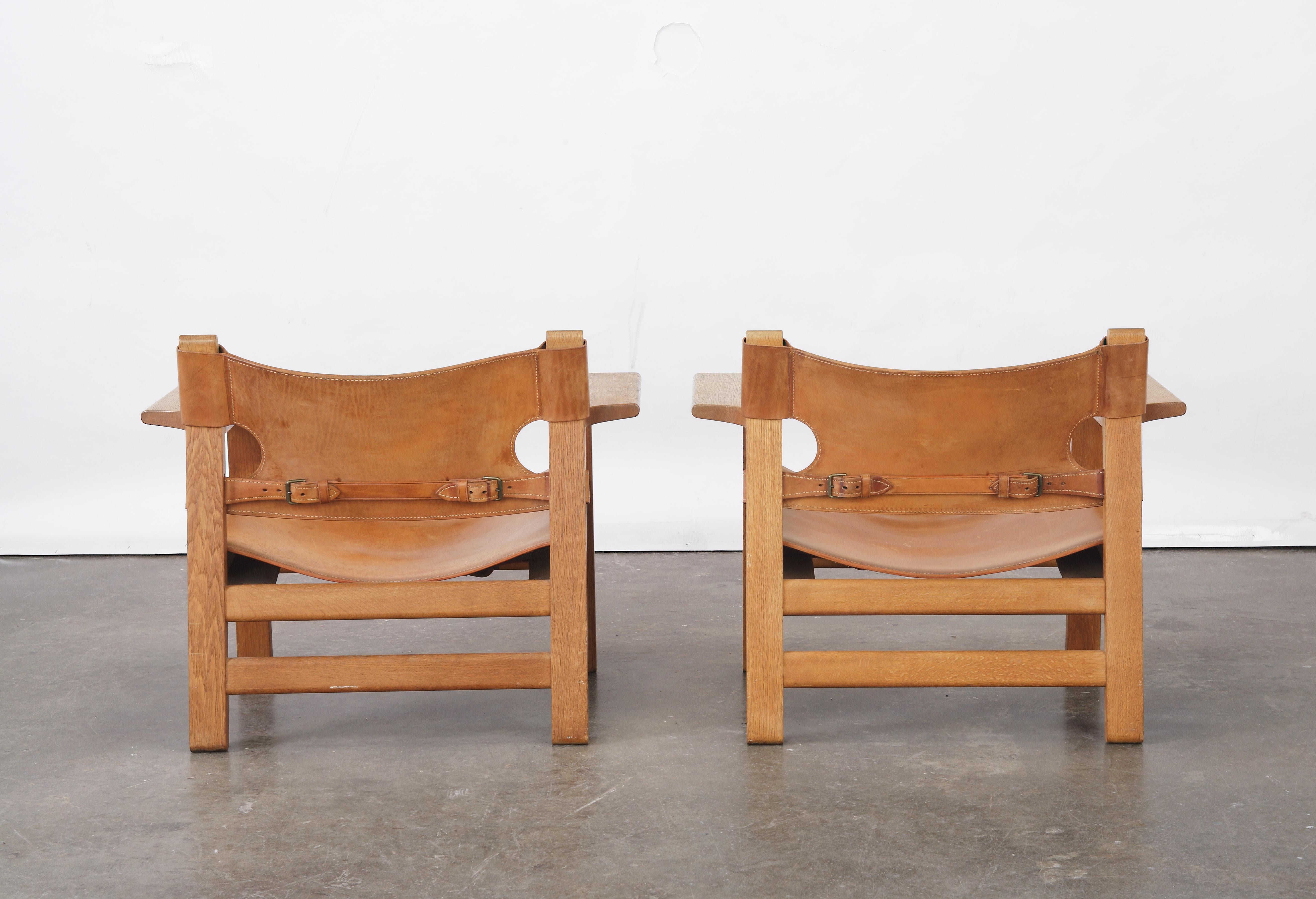 Pair of Borge Mogensen Spanish Chairs, Denmark, 1950s-1960s In Good Condition In London, GB