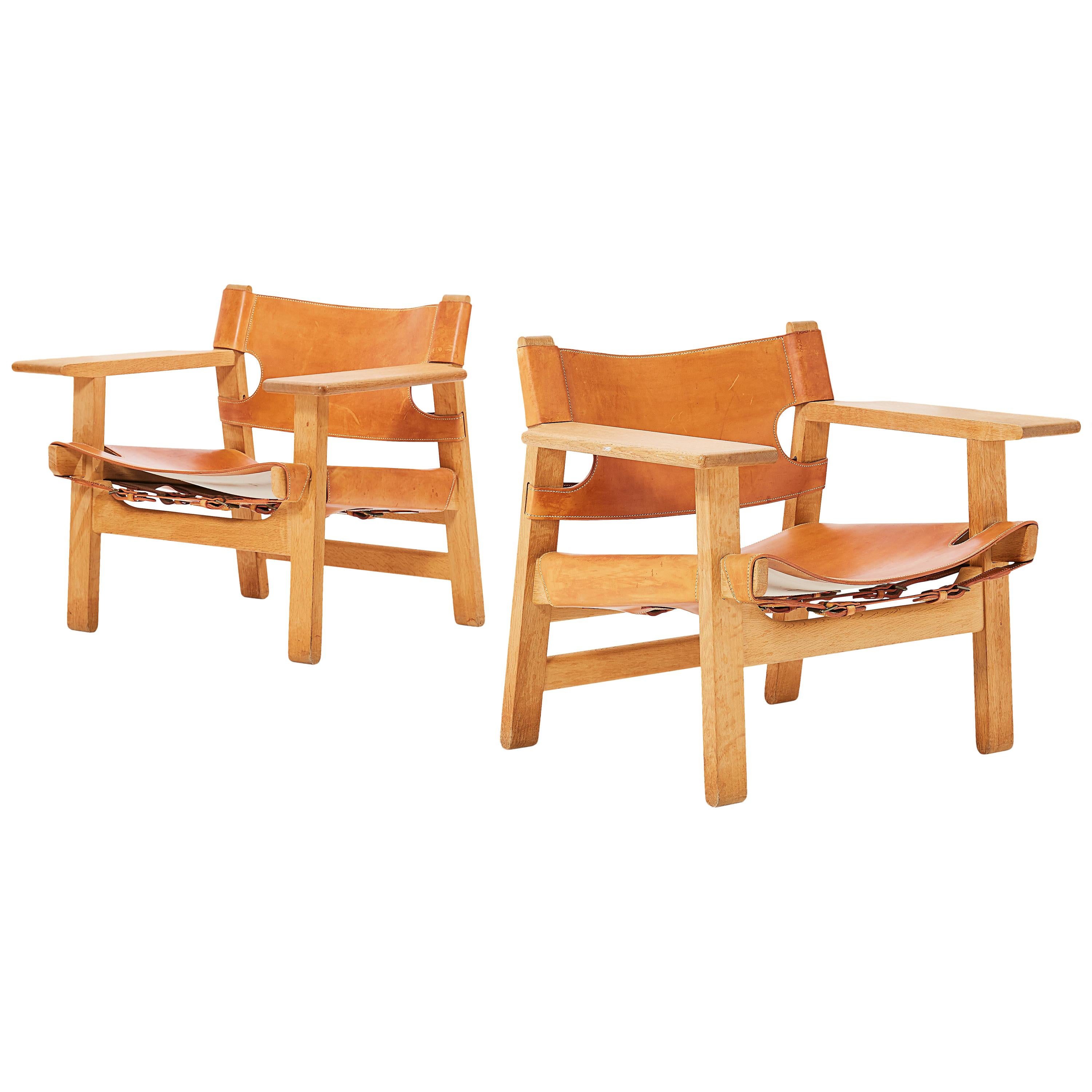 Pair of Børge Mogensen Spanish Chairs, Denmark