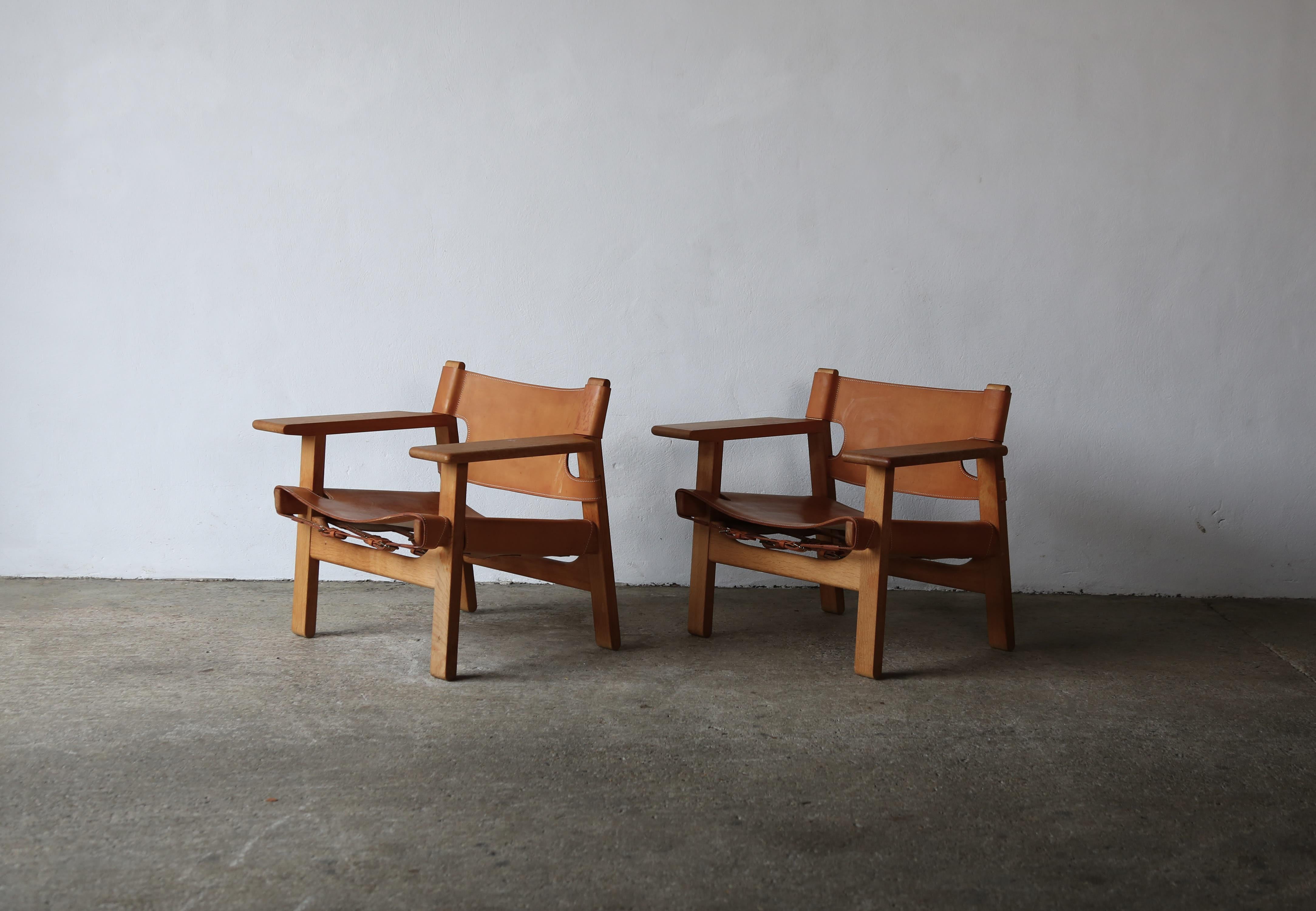 Danish Pair of Borge Mogensen Spanish Chairs, Denmark