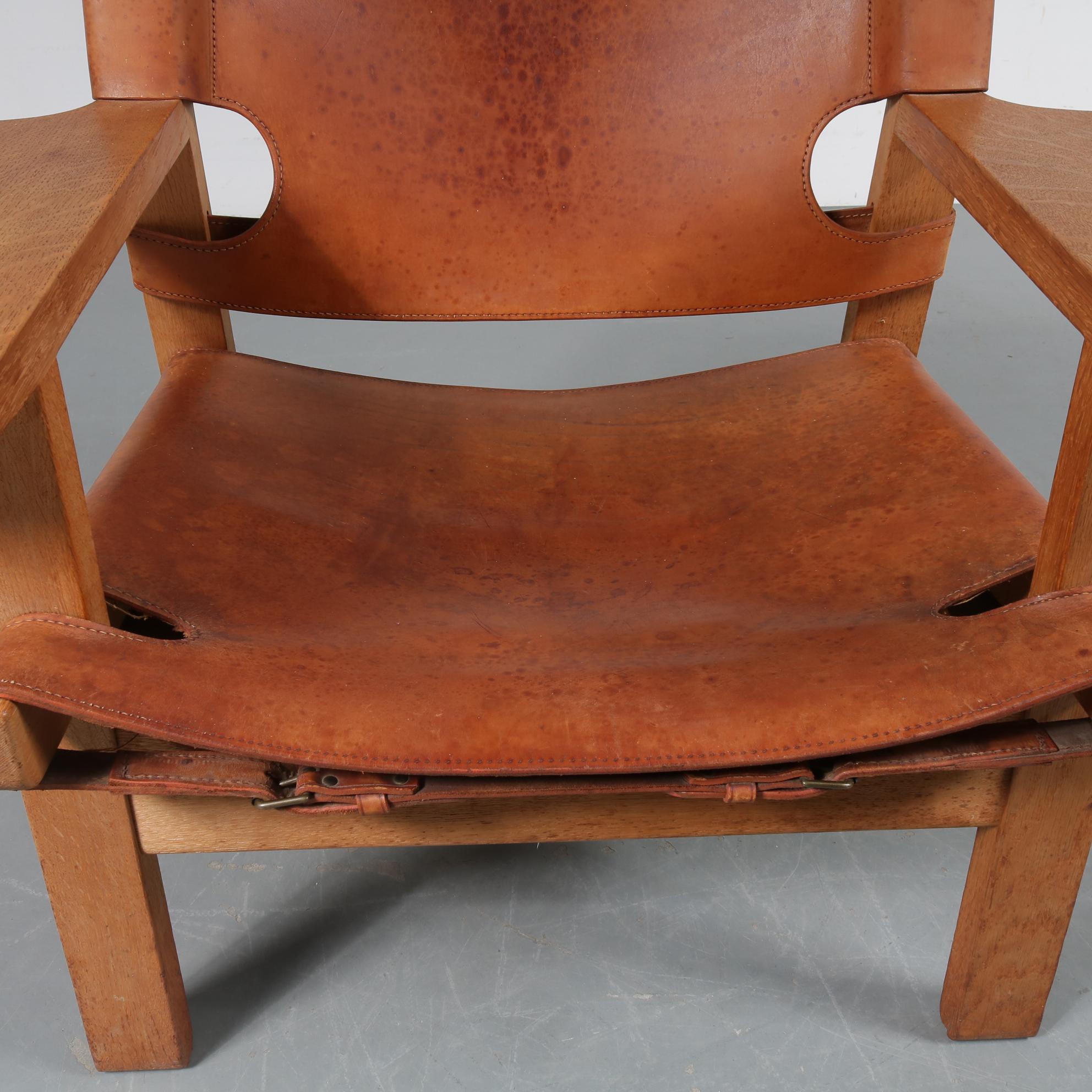 Pair of Borge Mogensen Spanish Chairs for Fredericia, Denmark, 1950 6
