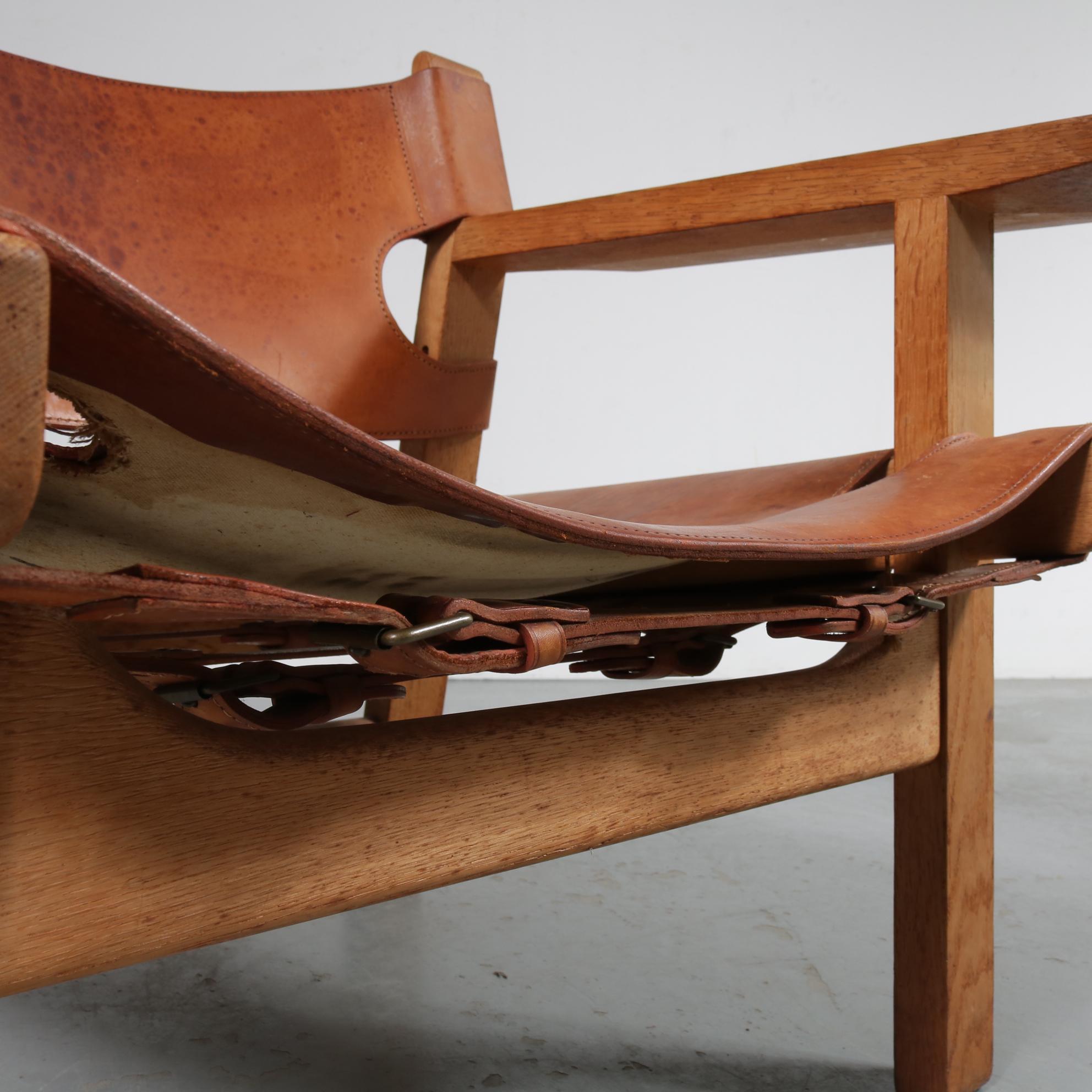Pair of Borge Mogensen Spanish Chairs for Fredericia, Denmark, 1950 13