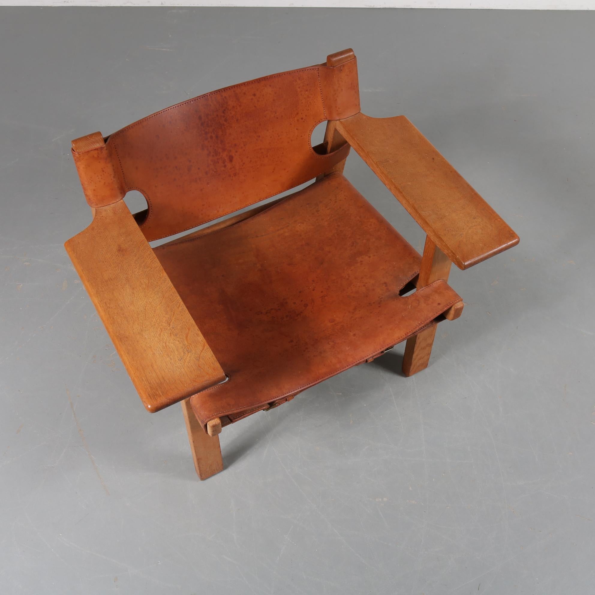 Pair of Borge Mogensen Spanish Chairs for Fredericia, Denmark, 1950 14