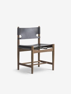 Pair of Borge Mogensen Spanish Dining Chair in Smoked Oak Without Arm
