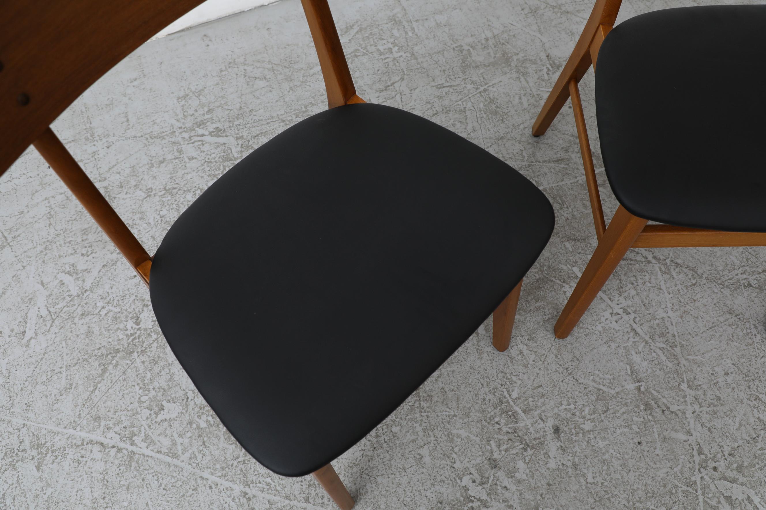 Pair of Borge Mogensen Style Danish Chairs by Farstrup with Black Skai Seats For Sale 6