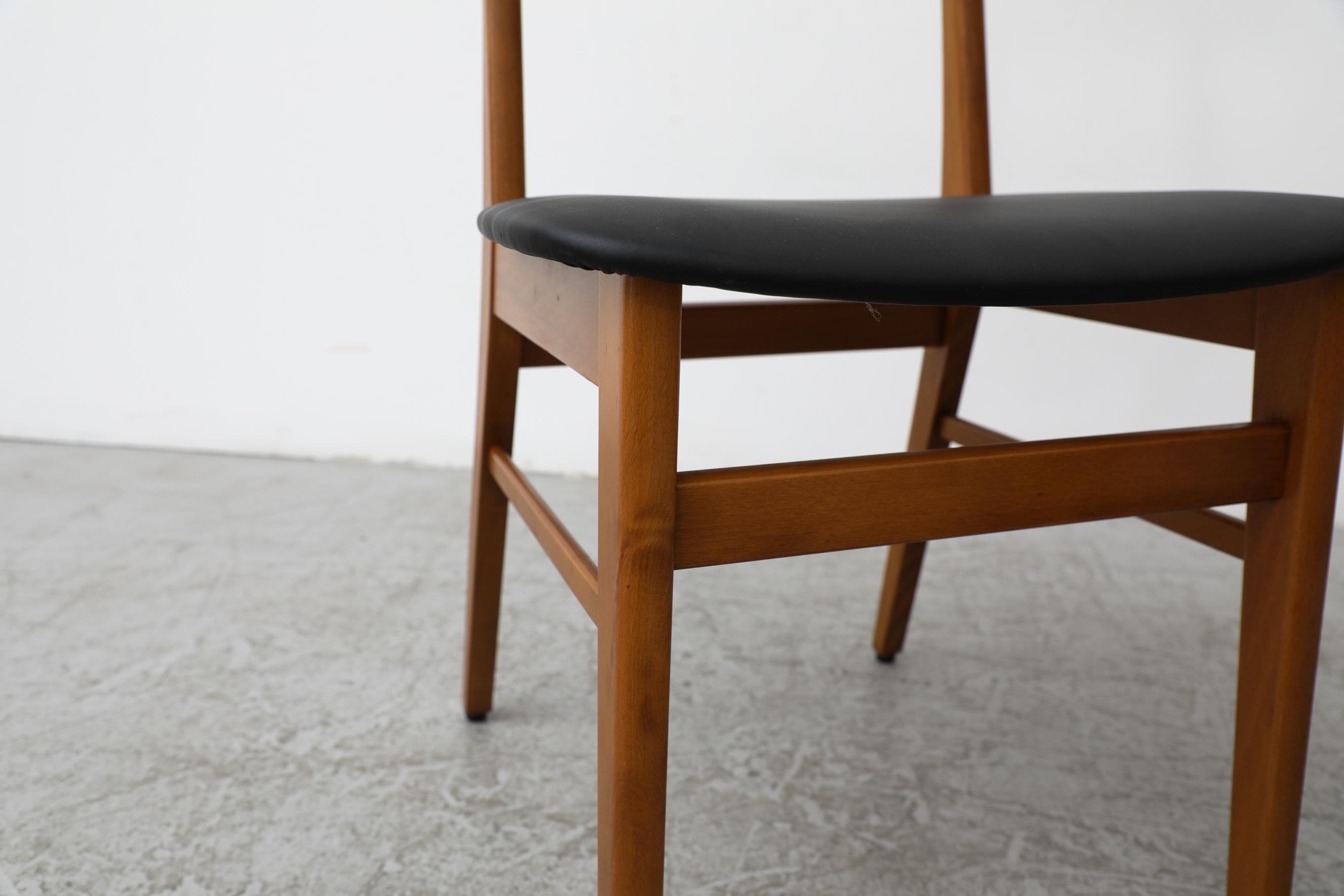 Pair of Borge Mogensen Style Danish Chairs by Farstrup with Black Skai Seats For Sale 9