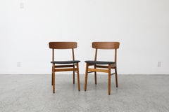 Pair of Borge Mogensen Style Danish Chairs by Farstrup with Black Skai Seats