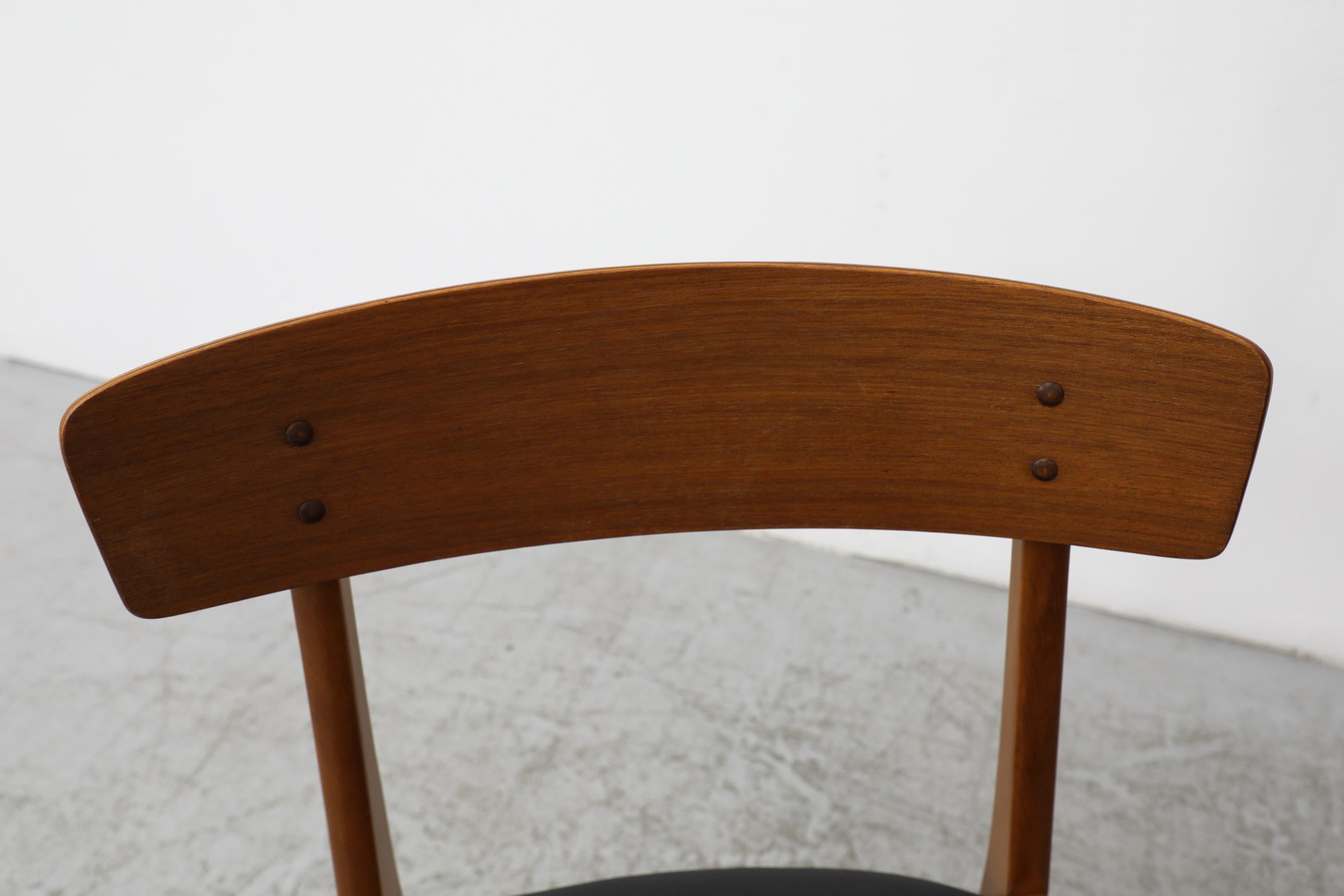 Pair of Borge Mogensen Style Danish Chairs by Farstrup with Black Skai Seats For Sale 3