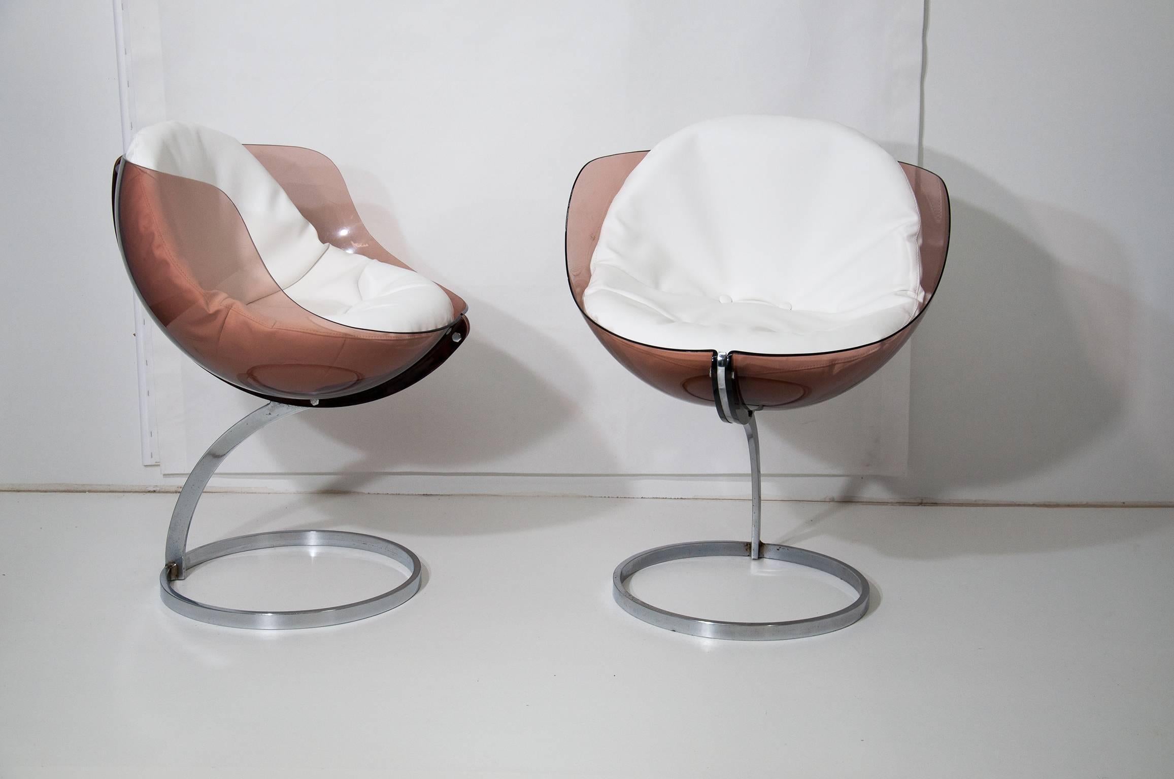 Pair of Boris Tabacoff Sphere Chairs for Mobilier Modulaire Moderne 4